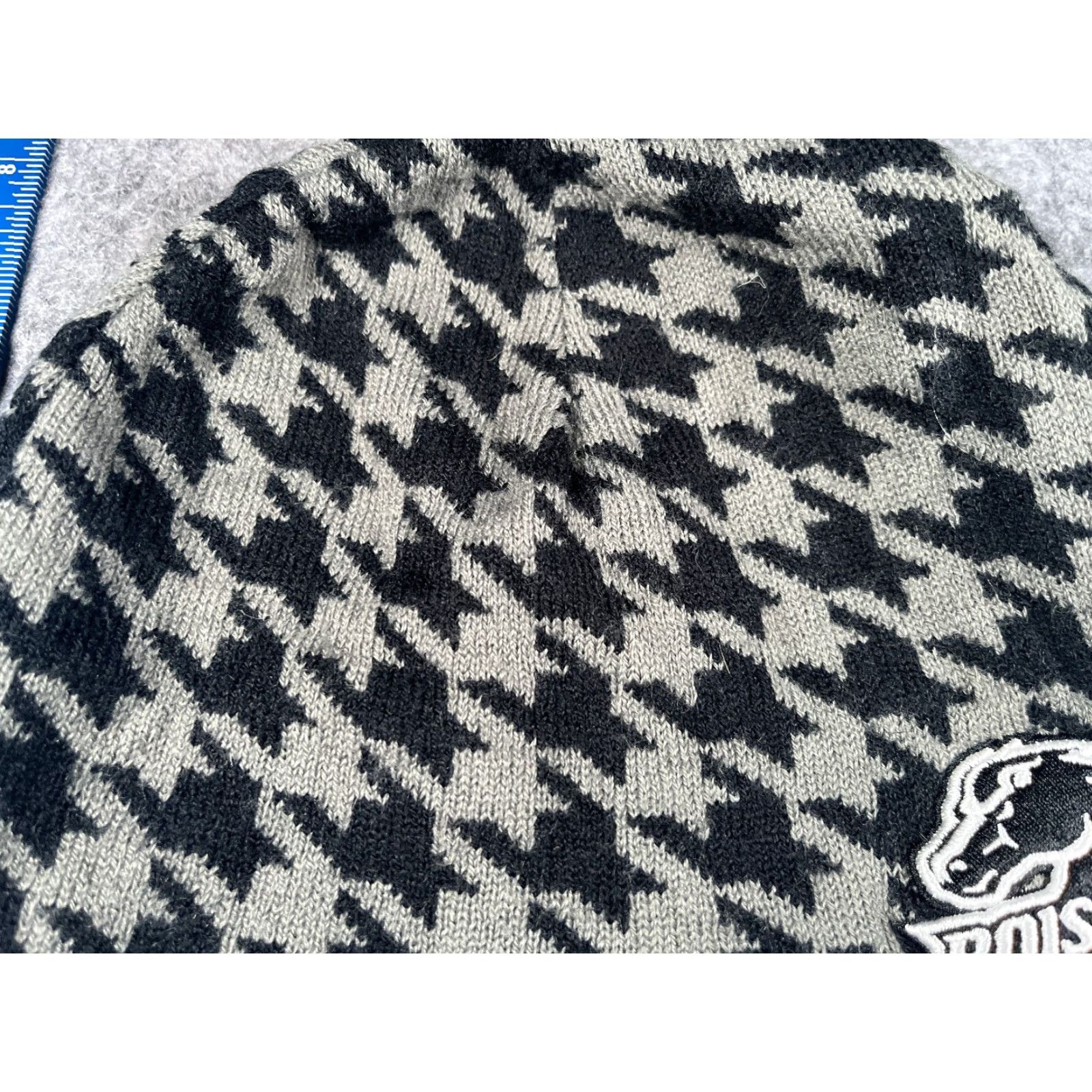 NCAA NCAA Beanie Adult One Size Gray Black Houndstooth Acrylic Knit Beanie Hat Mens Womens Unisex Outdoors Seasonal Fall Winter Lightweight Adjustable Size ONE SIZE - 3 Thumbnail