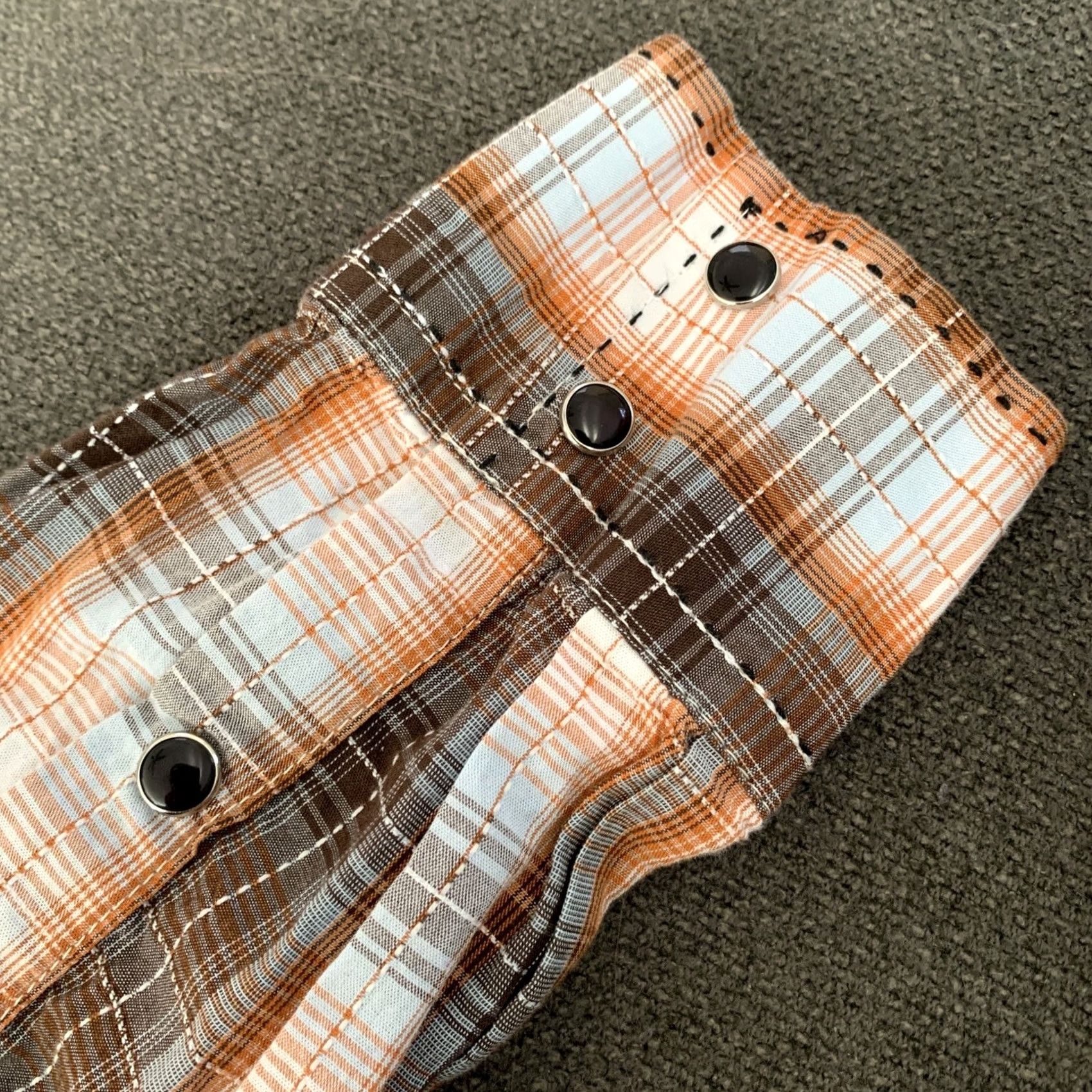 Vintage Pintlar Pearl Snap Western Cowboy Plaid Shirt Large Brown 100% Cotton Men Regular Pocketed Button-Up Size US L / EU 52-54 / 3 - 4 Thumbnail