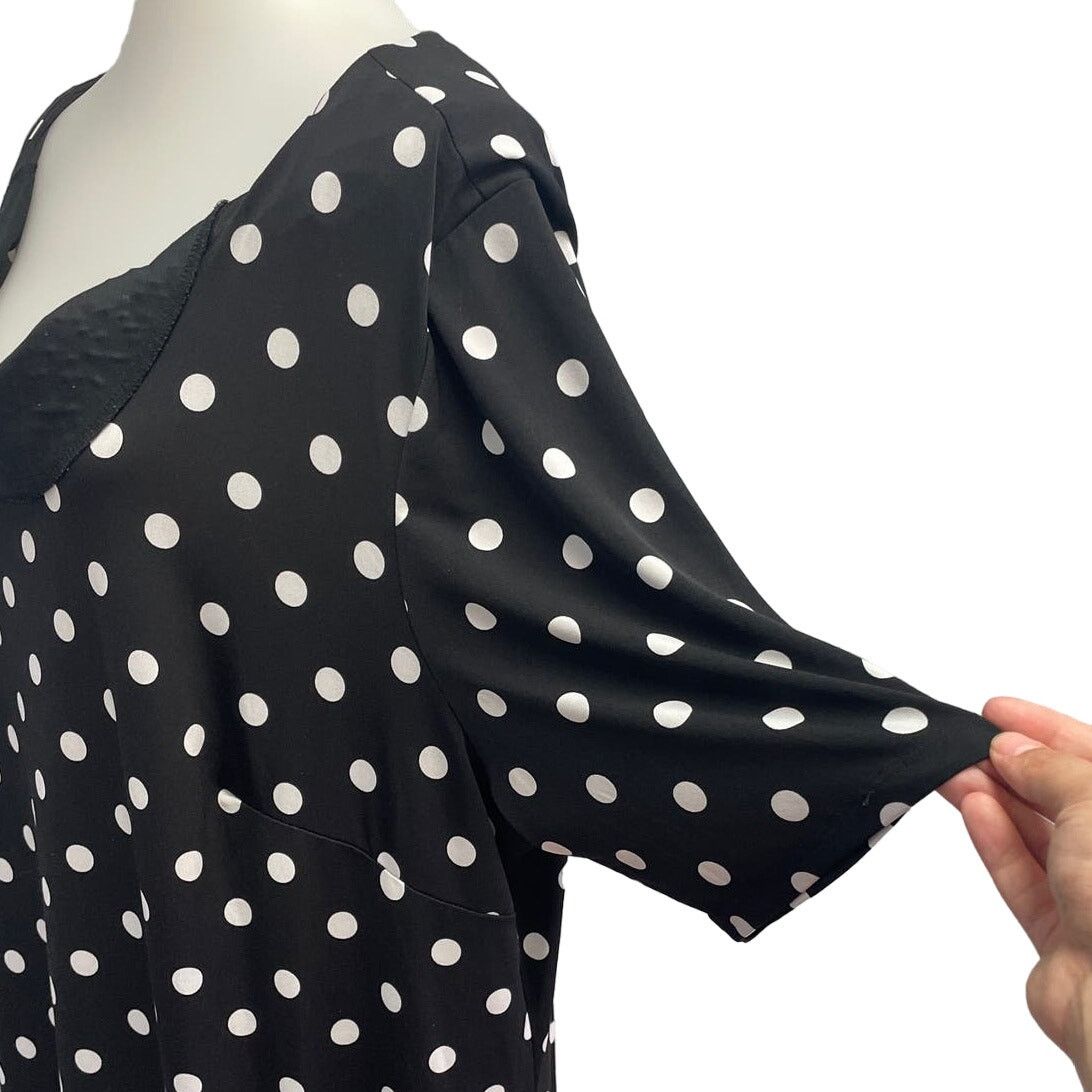 Avenue Avenue Womens Plus Size 26 White Polka Dot Sheath Dress Size 4XL / US 24-26 - 2 Thumbnail