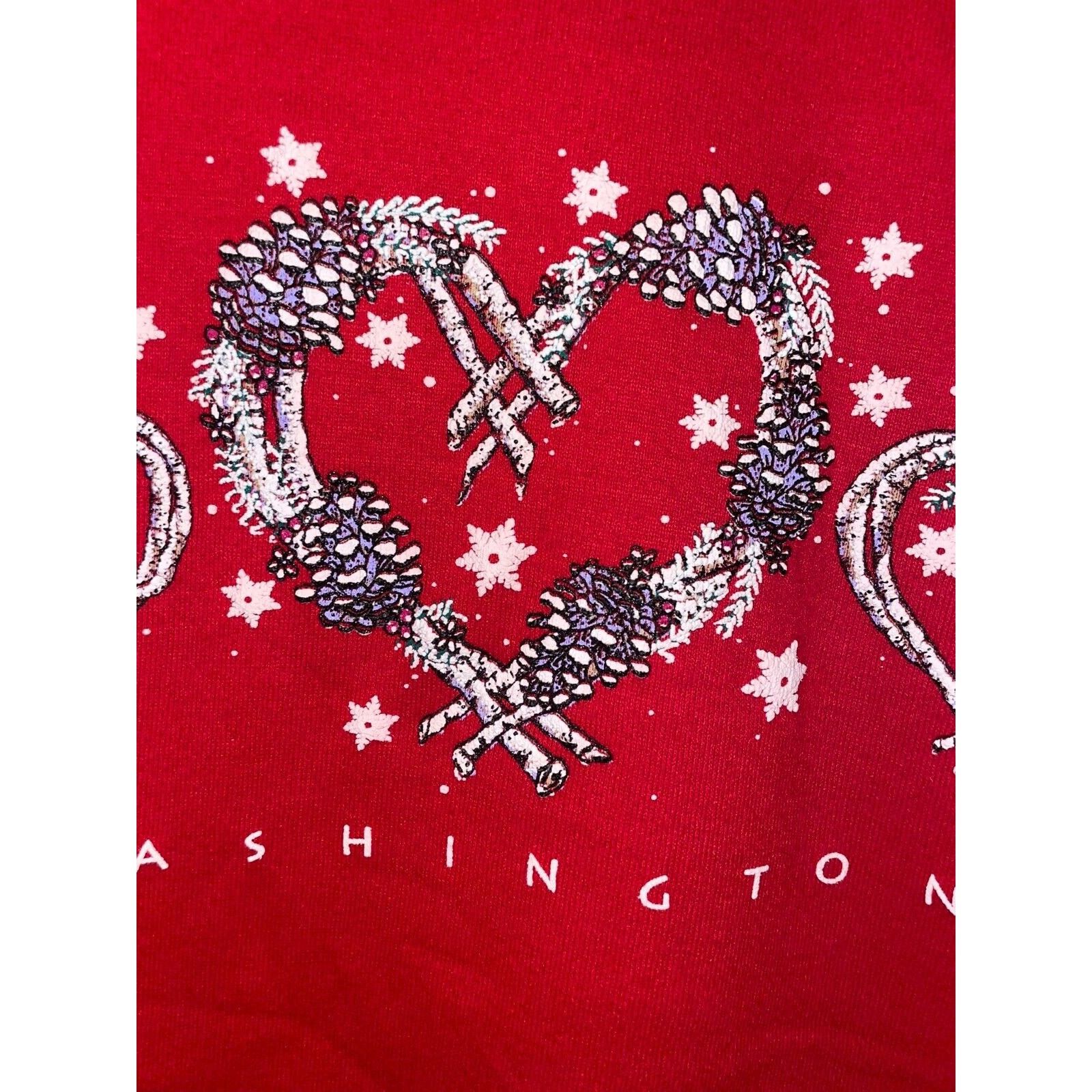 Jerzees Vintage Washington Sweatshirt Crewneck Love Red 90s VTG XL Size US XL / EU 56 / 4 - 4 Thumbnail