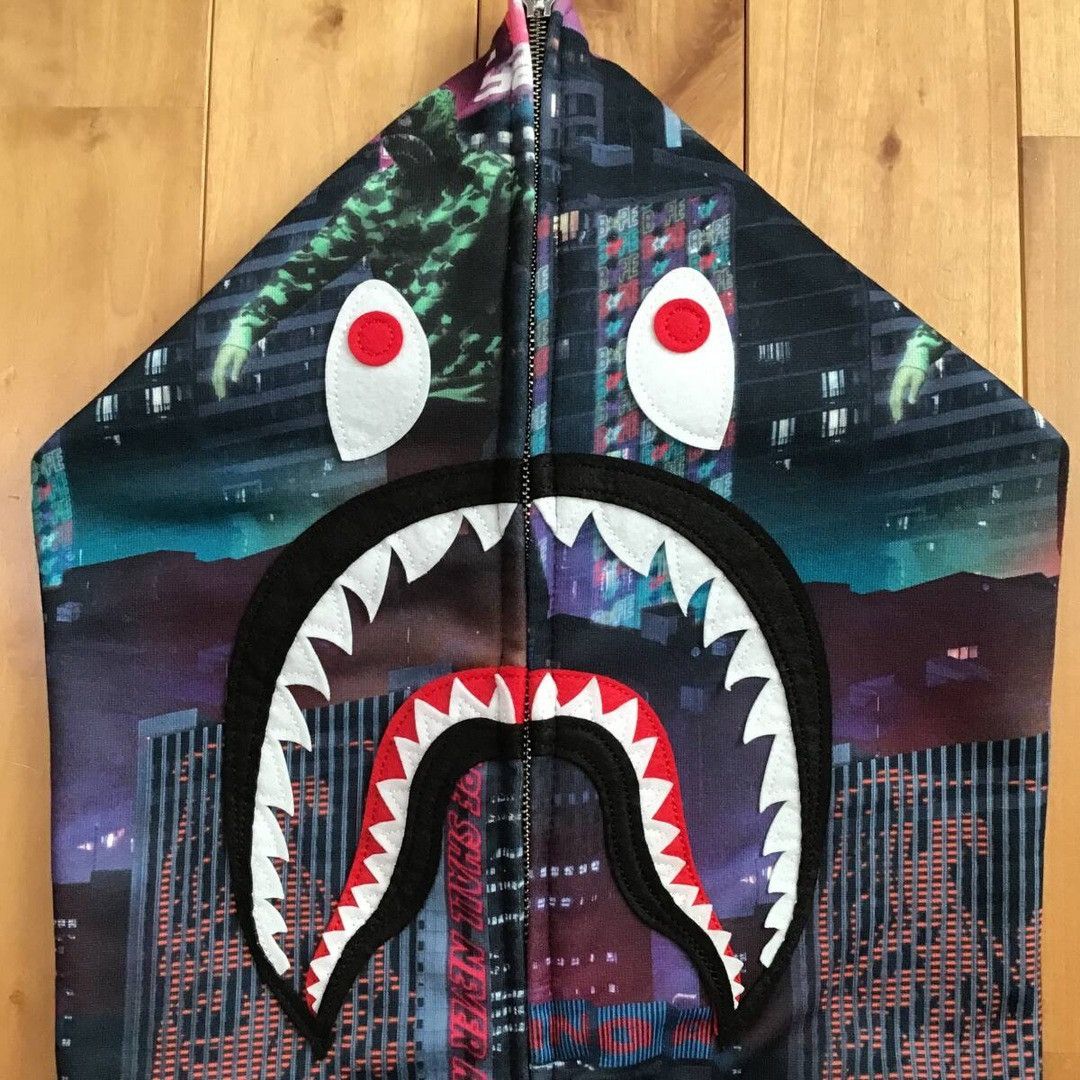 🔥2XL🔥 BAPE NEON TOKYO Shark Full Zip Hoodie a bathing ape