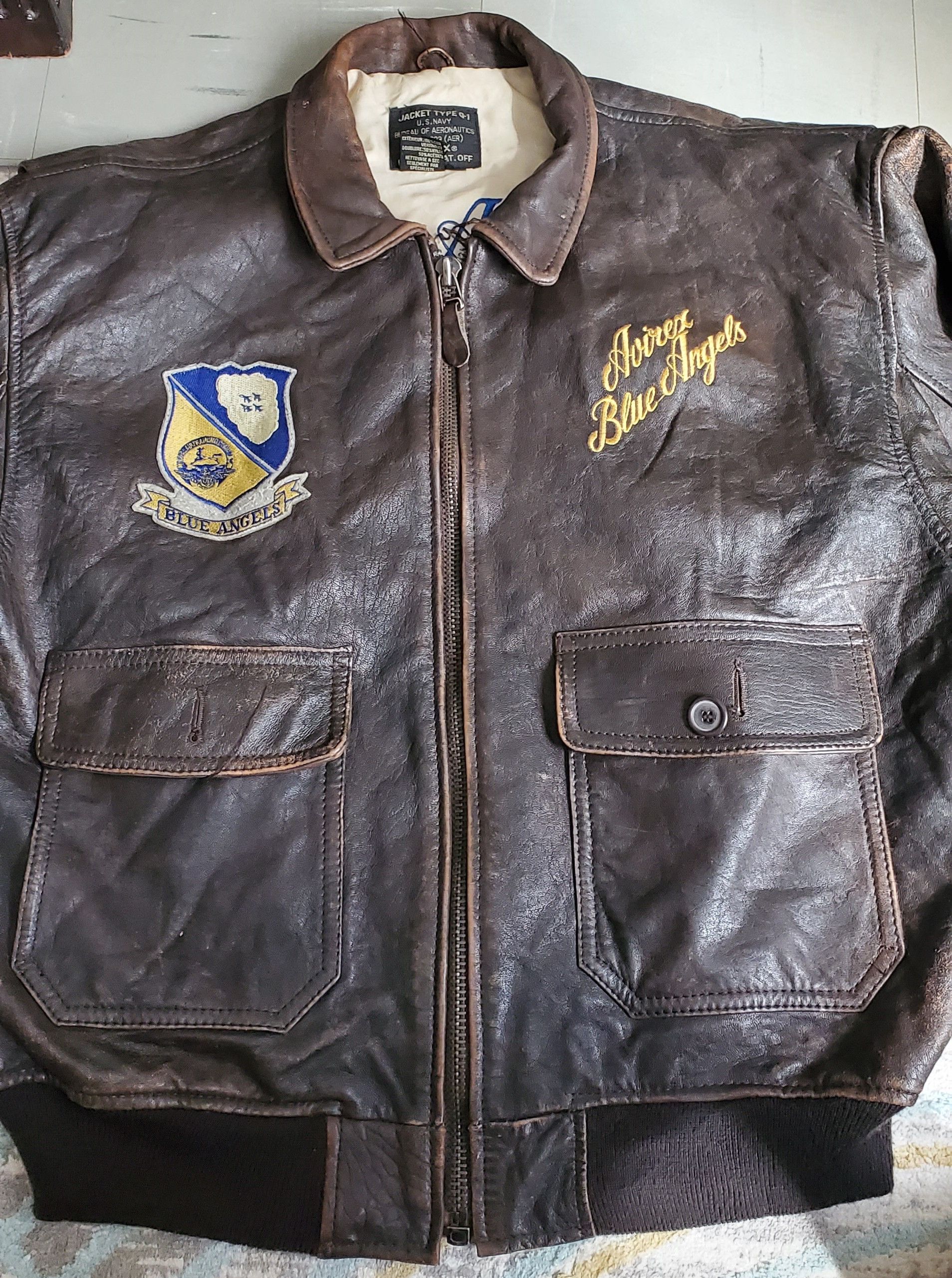 Image of Avirex Blue Angels 70's Jacket in Brown, Men's (Size 2XL)