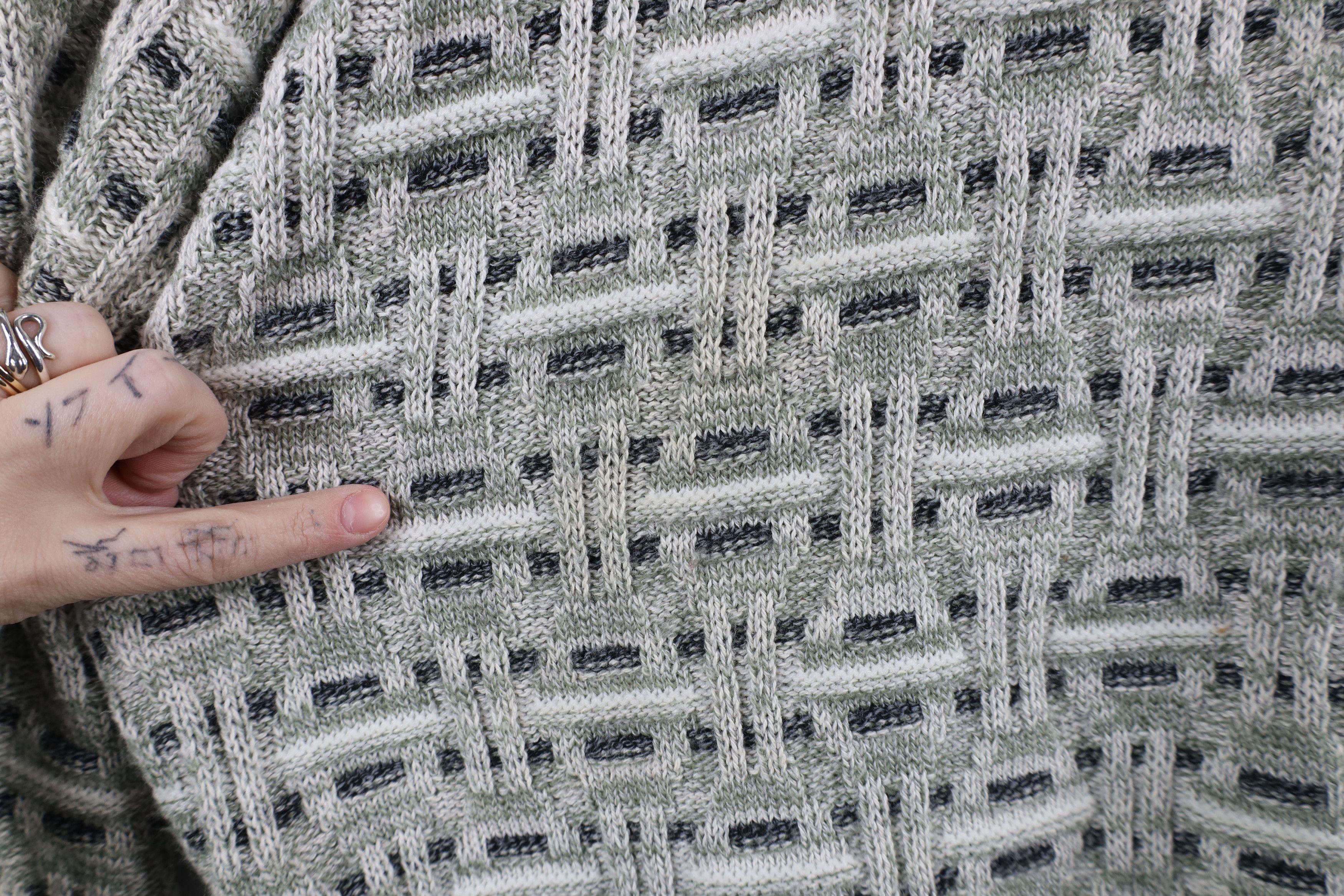 Vintage Vintage 90s Streetwear Cross Weave Knit Crewneck Sweater Size US XXL / EU 58 / 5 - 4 Thumbnail