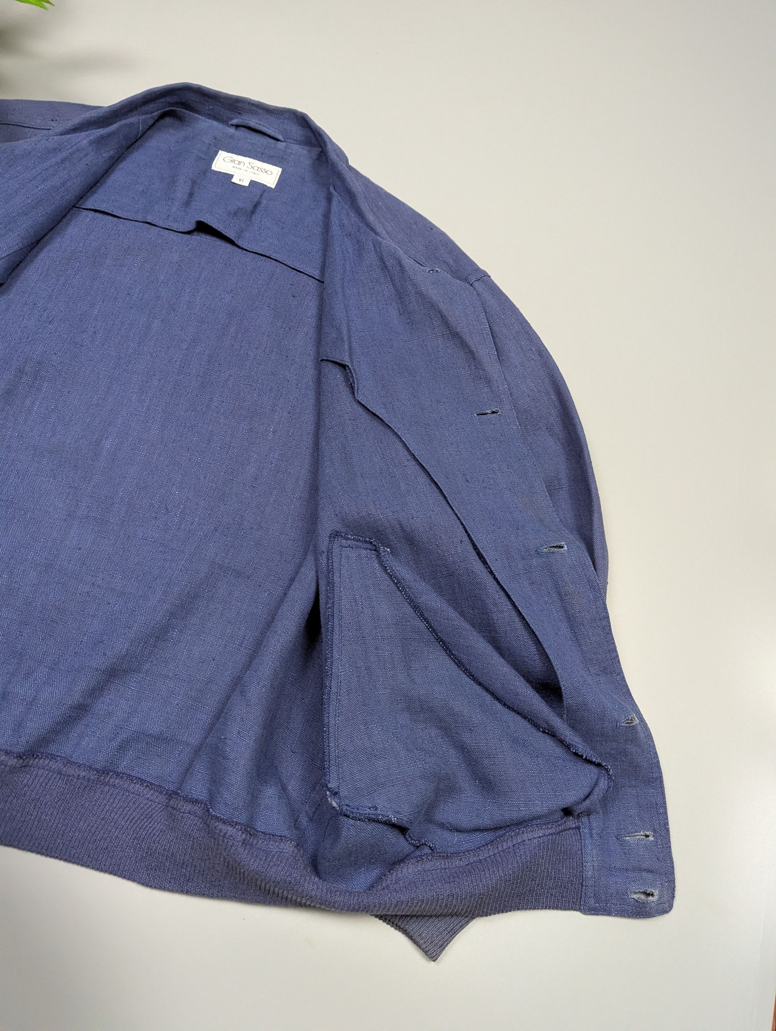 Gran Sasso Rare Gran Sasso 70s Vintage Linen Jacket Faded Blue Size US L / EU 52-54 / 3 - 12 Thumbnail