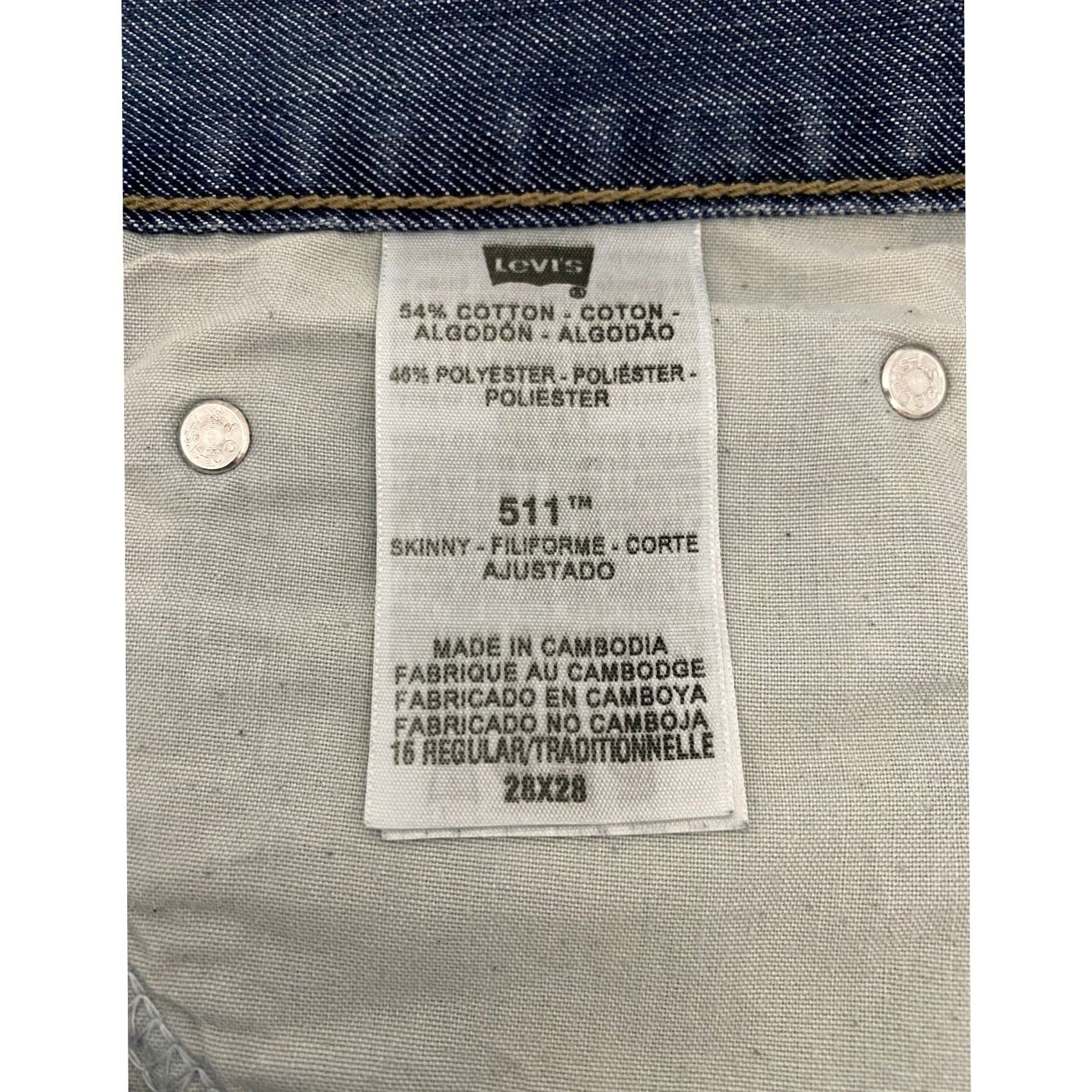 Levi's Levi's 511 Skinny Jeans Slim Fit Denim Blue 28x28 Men Slim Inseam 28 Jeans Fashion Stretch Pockets Modern Cotton Blend Polyester Size US 28 / EU 44 - 5 Thumbnail