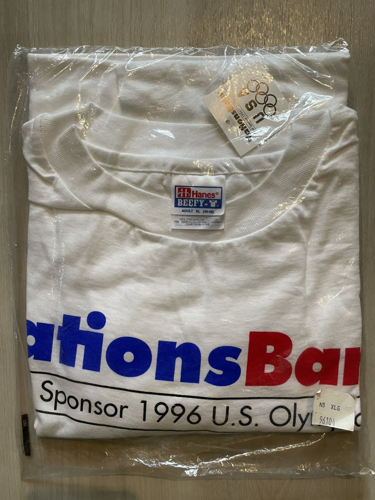 Hanes Vintage 1996 USA Olympics T shirt Nations Bank NWT Sz XL Size US XL / EU 56 / 4 - 2 Thumbnail