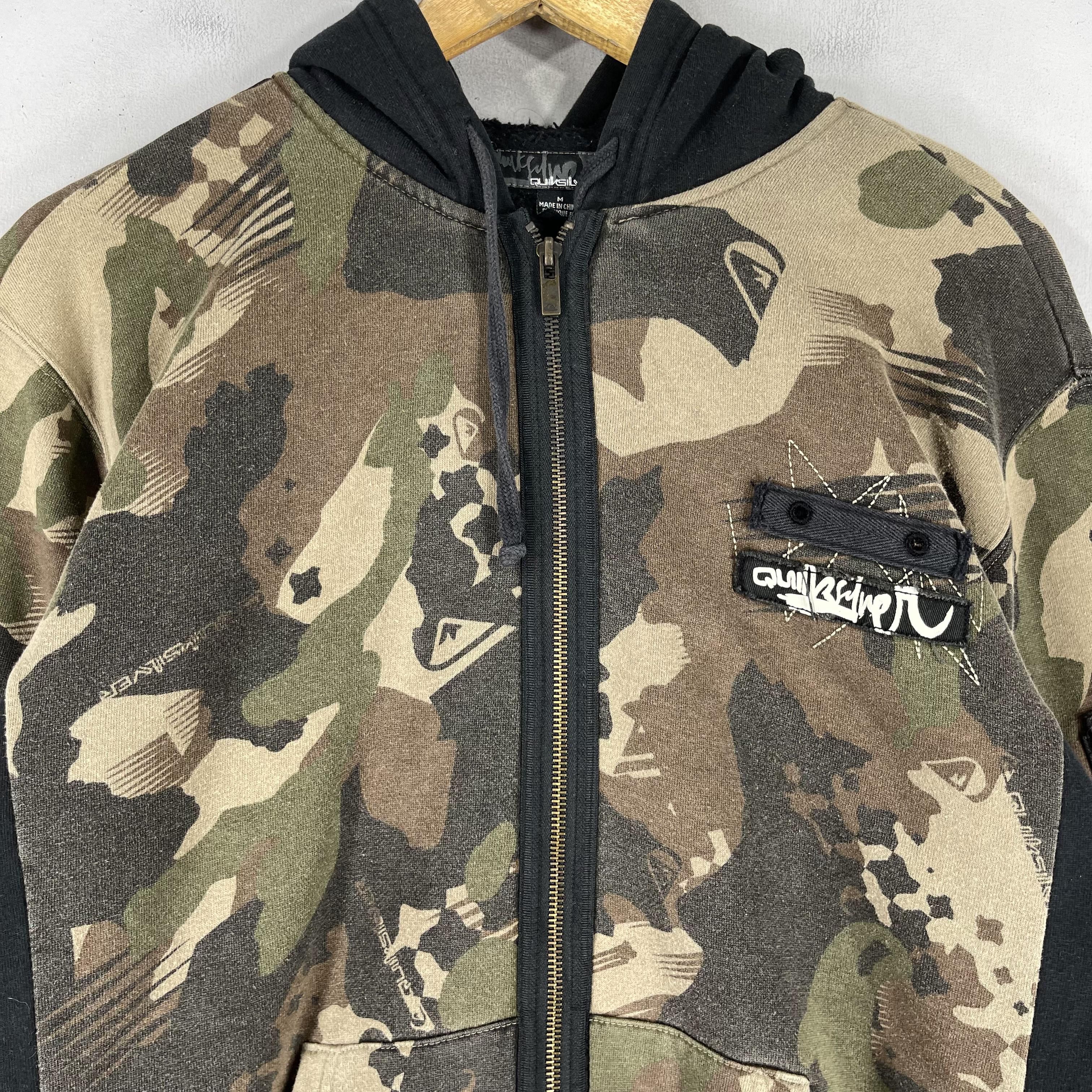 Japanese Brand × Quiksilver × Vintage Vintage QUIKSILVER Camouflage Pattern Zipper Hoodie Size US M / EU 48-50 / 2 - 2 Thumbnail