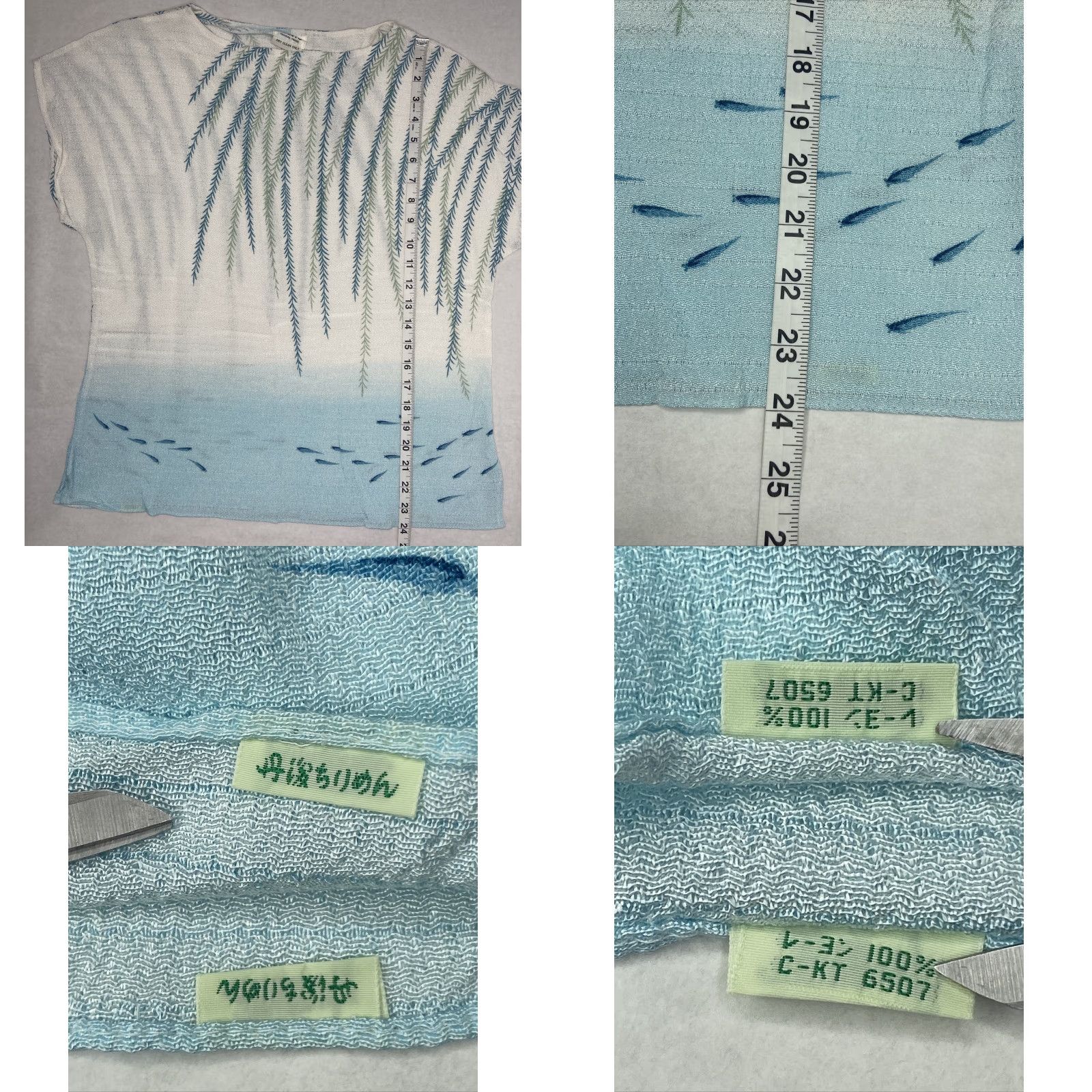 Vintage VINTAGE Manyo Hawaii Shirt Womens Large L Blue Green Palm Beach Size L / US 10 / IT 46 - 8 Thumbnail