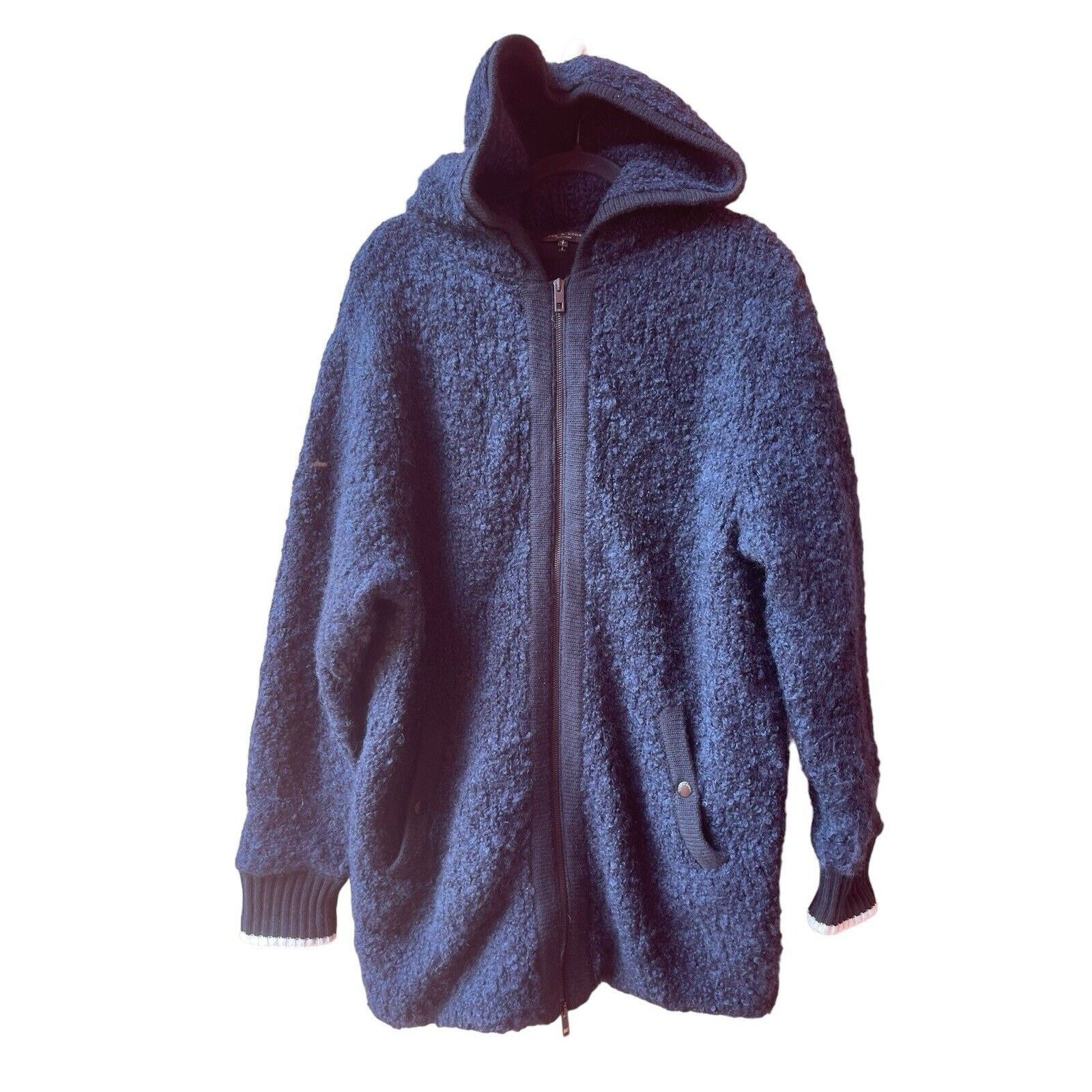 Rag & Bone Rag & Bone Womens Adele Sweater Coat Hooded Navy Blue Sz:S Size S / US 4 / IT 40 - 2 Thumbnail