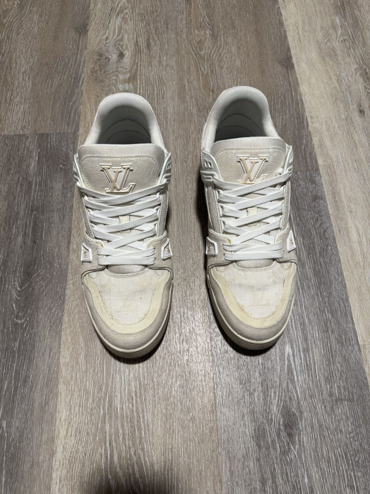 Louis Vuitton Cream denim Louis Vuitton trainers Size US 10.5 / EU 43-44 - 2 Thumbnail