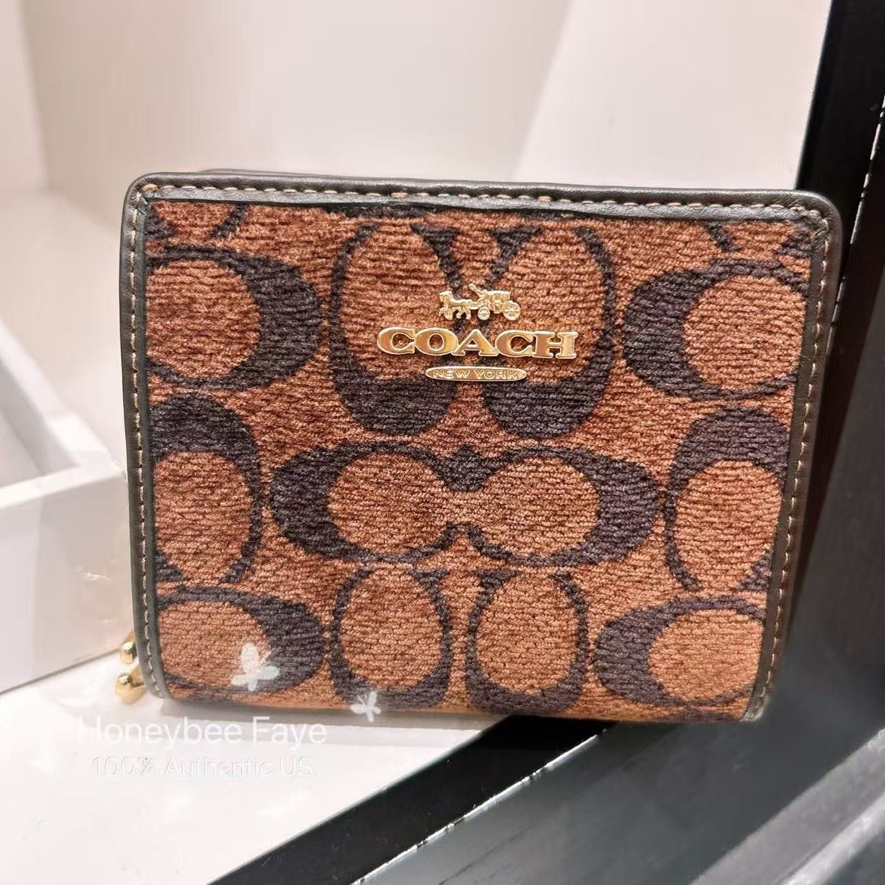 Coach NWT Coach Snap Wallet In Signature Chenille CCQ32 Size ONE SIZE - 3 Thumbnail