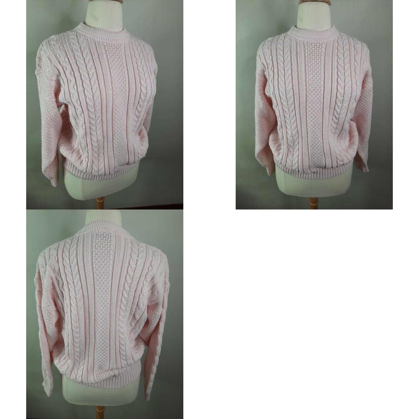 Vintage VINTAGE S3C Sweater Cable Knit Women's XL Pastel Pink Long Sleeve Pullover Kimt? Size XL / US 12-14 / IT 48-50 - 8 Thumbnail