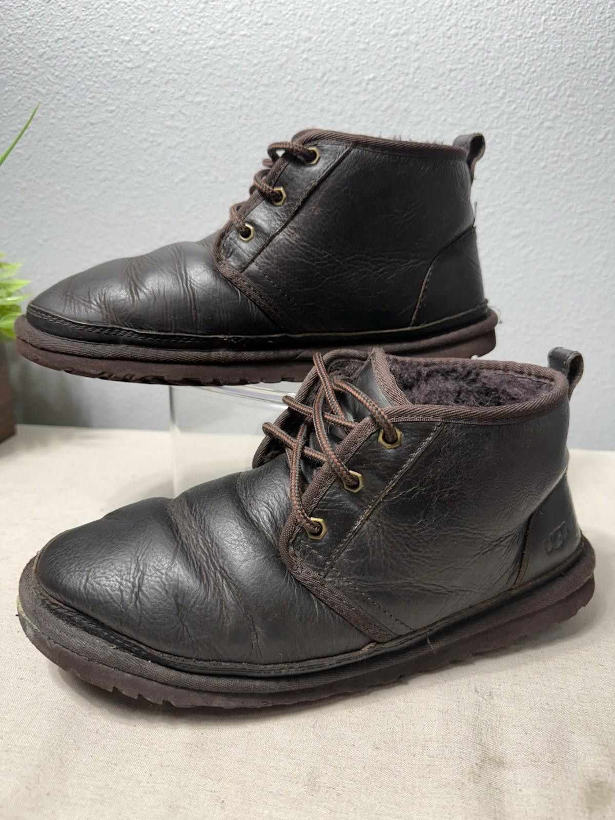 Designer UGG NEUMEL China Tea Leather Chukka Boot Waterproof men 9 Size US 9 / EU 42 - 2 Thumbnail