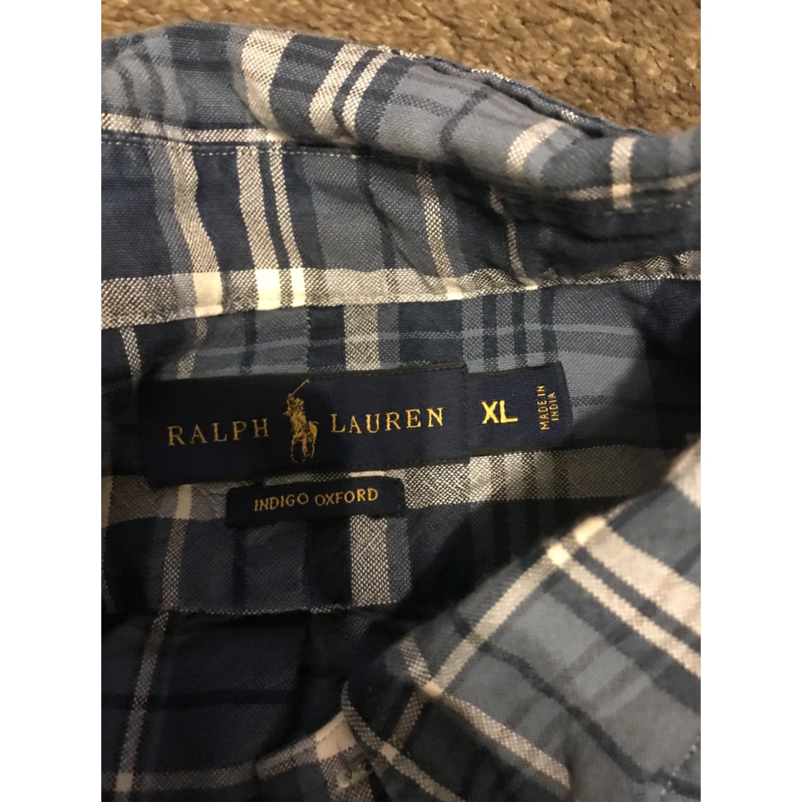 Polo Ralph Lauren Polo Ralph Lauren Shirt XL Men Long Sleeve Button-Down Indigo Oxford Blue Plaid Jacket? Size US XL / EU 56 / 4 - 2 Thumbnail