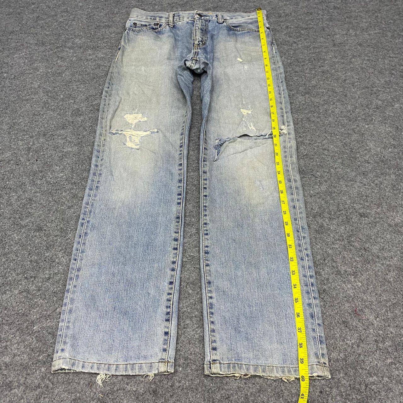 Japanese Brand Vintage Uniqlo Distressed Denim Kurt Cobain Style Size US 32 / EU 48 - 3 Thumbnail