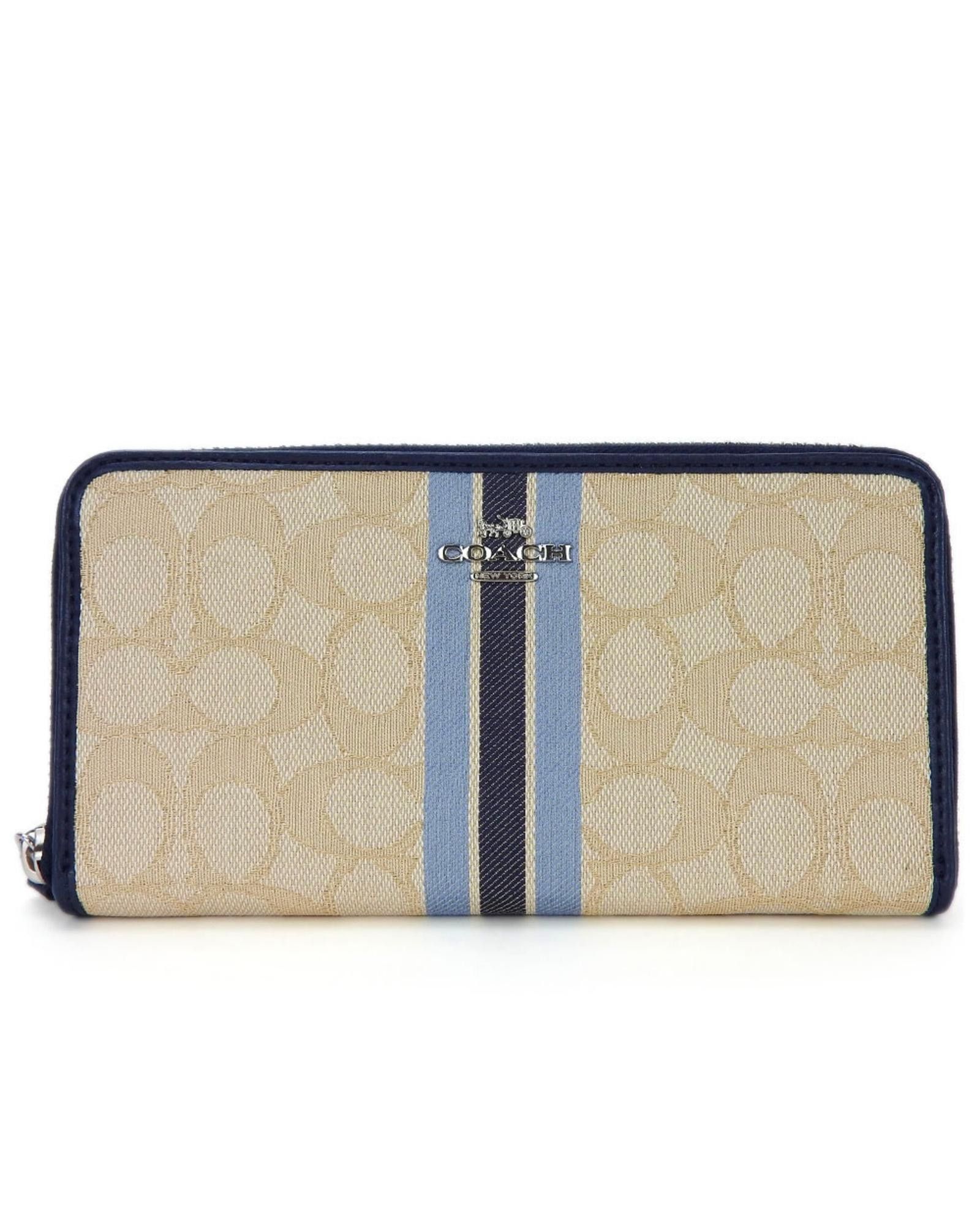 image of Coach Canvas Long Wallet For Women in Beige