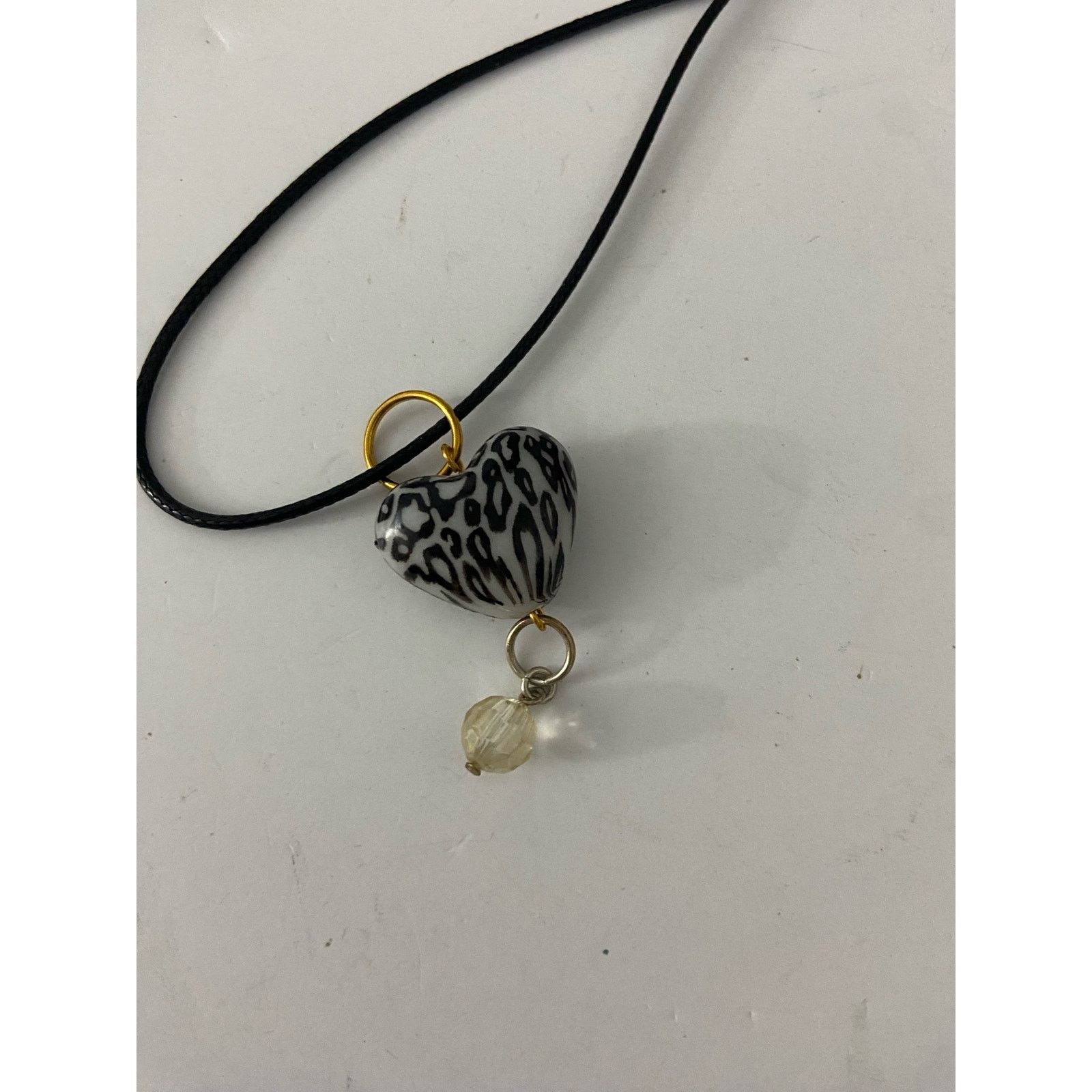 Handmade Cheetah heart pendant necklace Size ONE SIZE - 8 Thumbnail