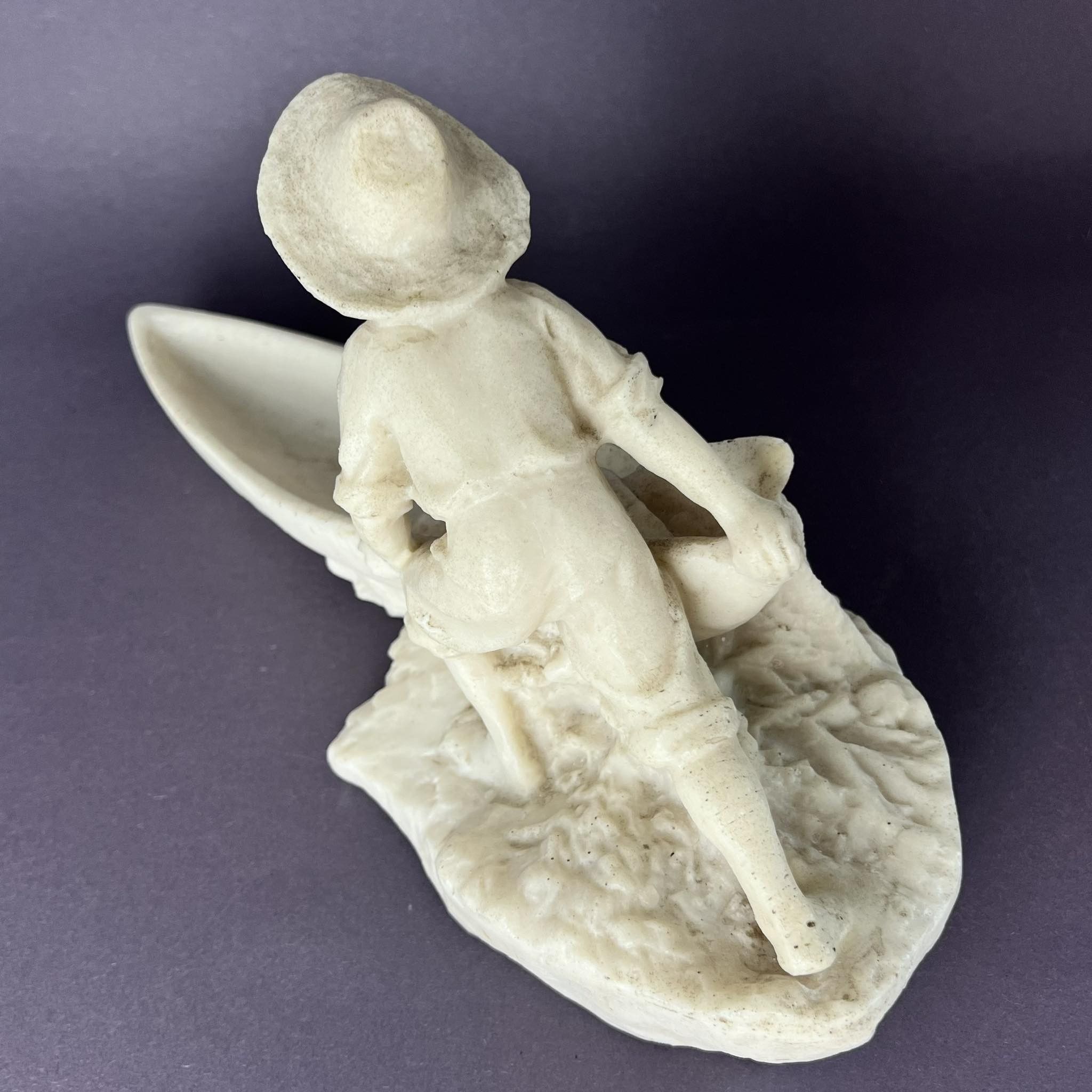 Vintage 1950 Vintage USSR Figure Statue Boy with Boat Tom Sawyer Size ONE SIZE - 5 Thumbnail