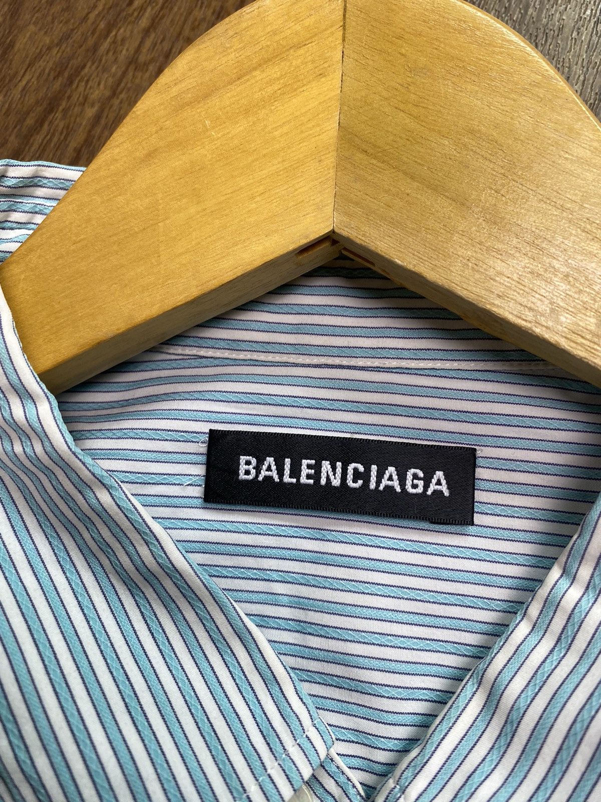 Balenciaga 2017 Balenciaga Archetype Striped Textured Oversize Shirt Size US L / EU 52-54 / 3 - 3 Thumbnail