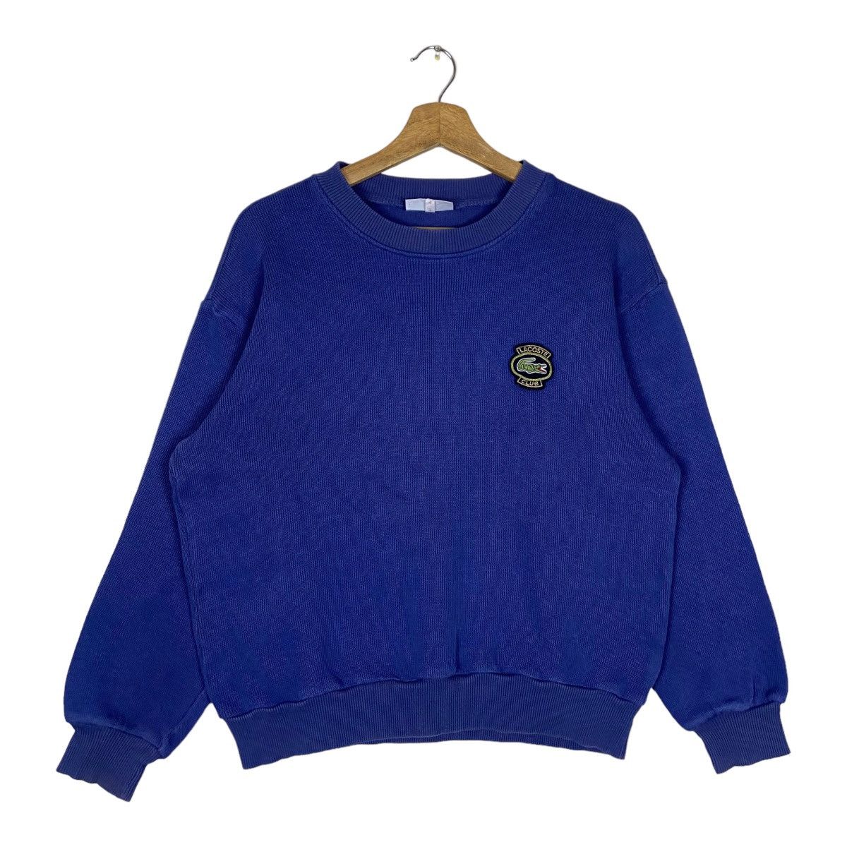 image of Vintage Chemise Lacoste Mini Logo Pullover Jumper Sweatshirt in Blue, Women's (Size Small)