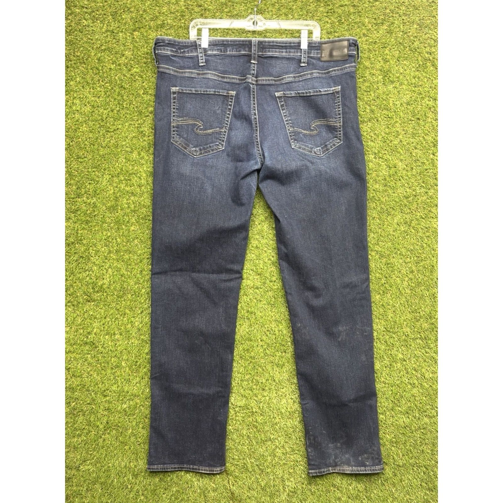 Silver Jeans Co. Silver Jeans Mens Jeans 5-Pocket Dark Wash Denim Stretch Regular Fit 40x36 Cowboy Theme Blue Size US 40 / EU 56 - 7 Thumbnail