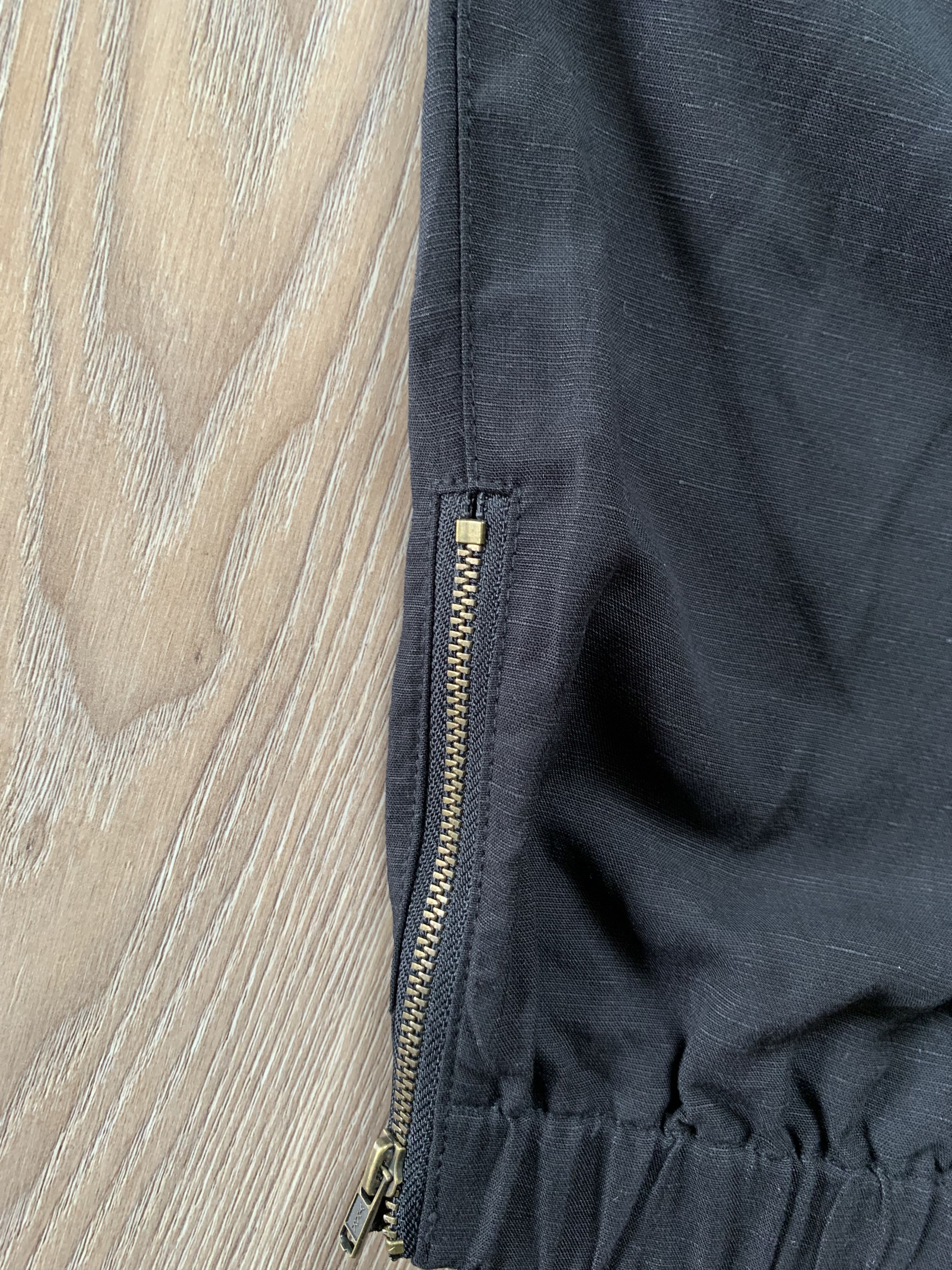 Designer Wyse London Womens Black Linen Joggers Pants Size 32" / US 10 / IT 46 - 5 Thumbnail