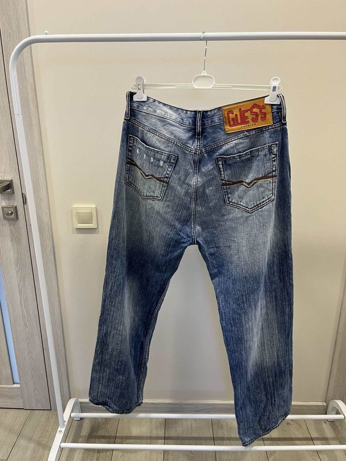 Guess Vintage 90s Guess Jeans Light Wash Straight Leg Denim Jeans Size US 36 / EU 52 - 1 Thumbnail