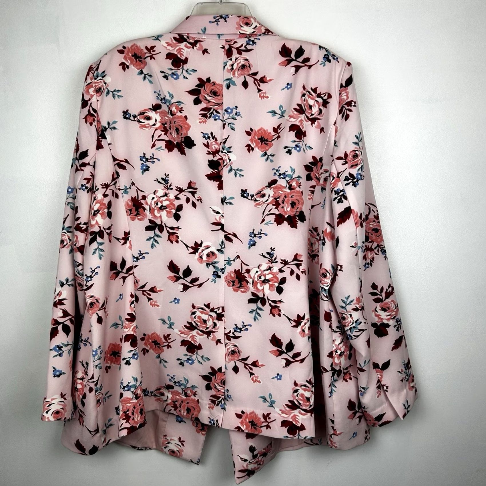 Vintage Lane Bryant Blazer Womens 28 Pink Floral One Button Spring Feminine Old Money Size 4XL / US 24-26 - 2 Thumbnail