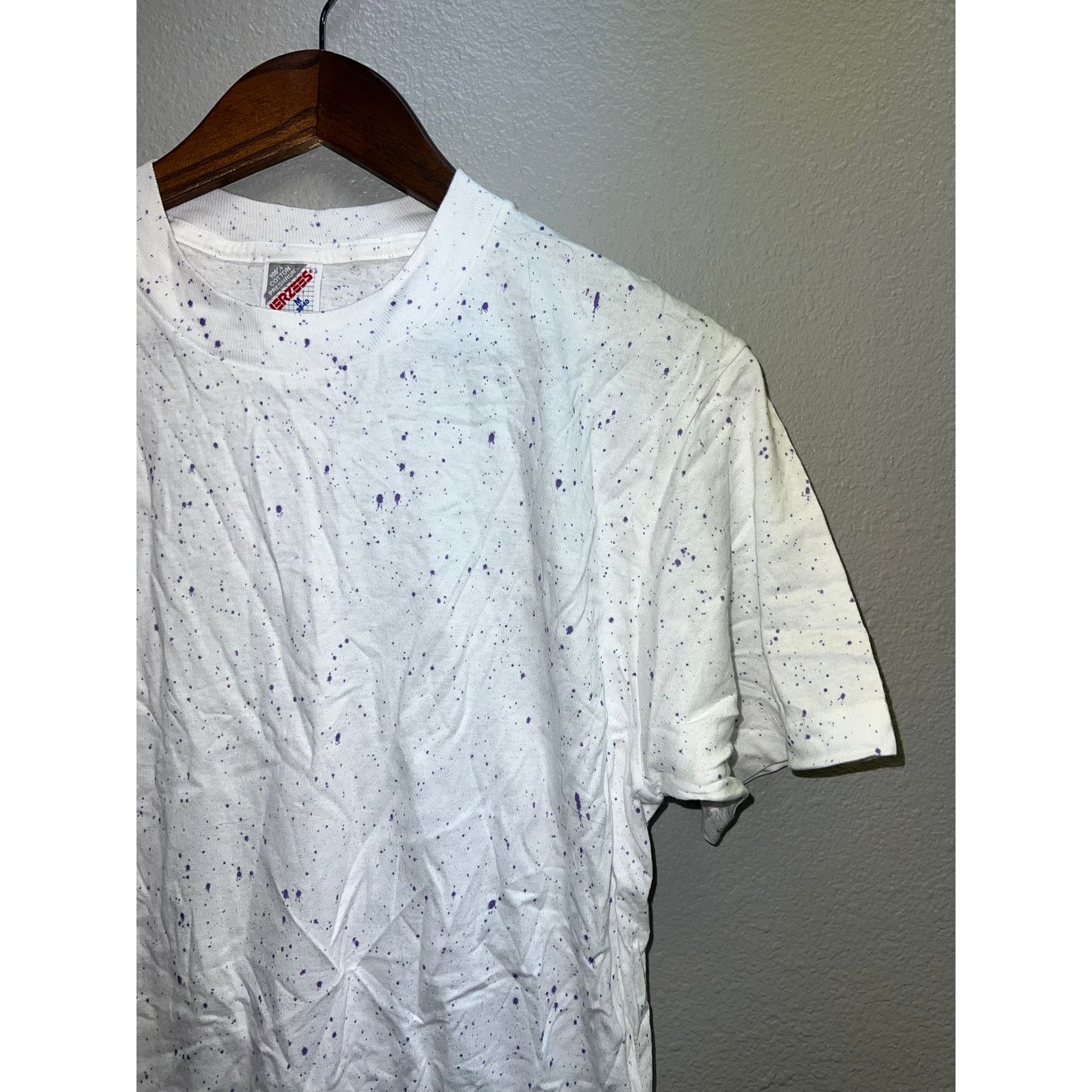 Jerzees 90s Vintage Jerzees White Paint Speckle Blank Shirt VTG M Size US M / EU 48-50 / 2 - 2 Thumbnail