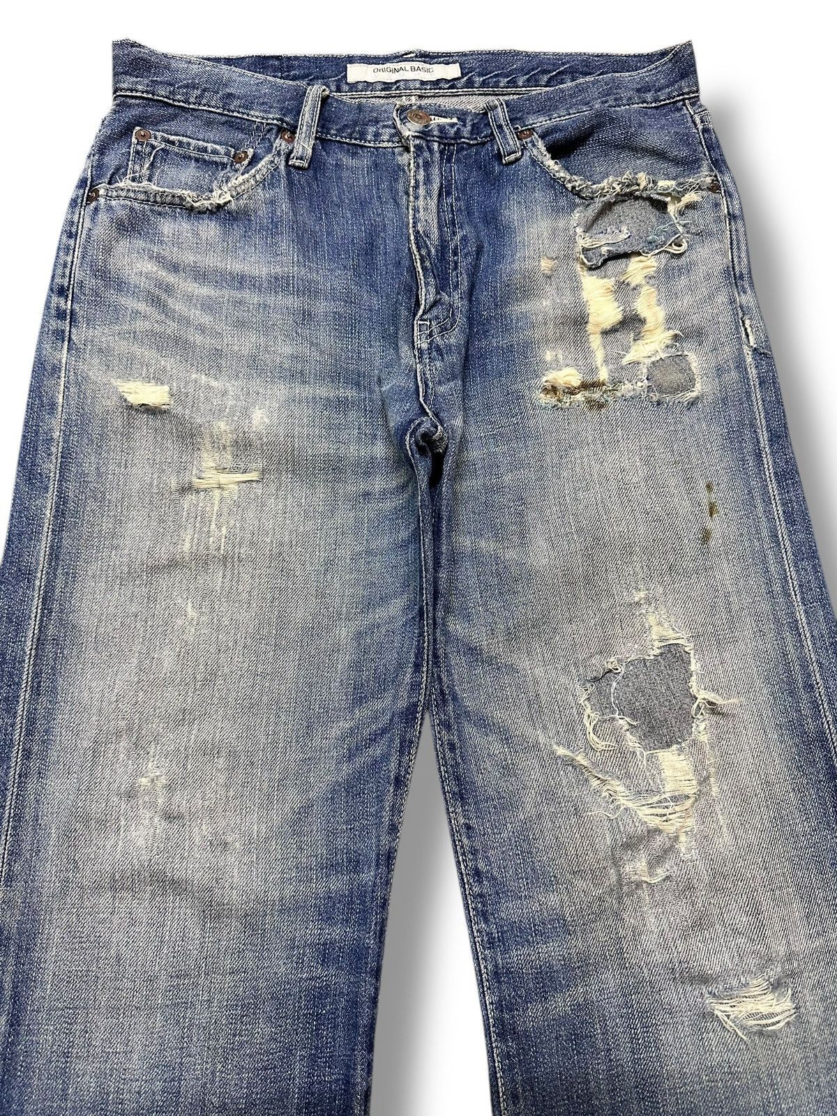 Japanese Brand Uniqlo Distressed Vintage Jeans With Baggy Loose Style Faded Size US 32 / EU 48 - 3 Thumbnail