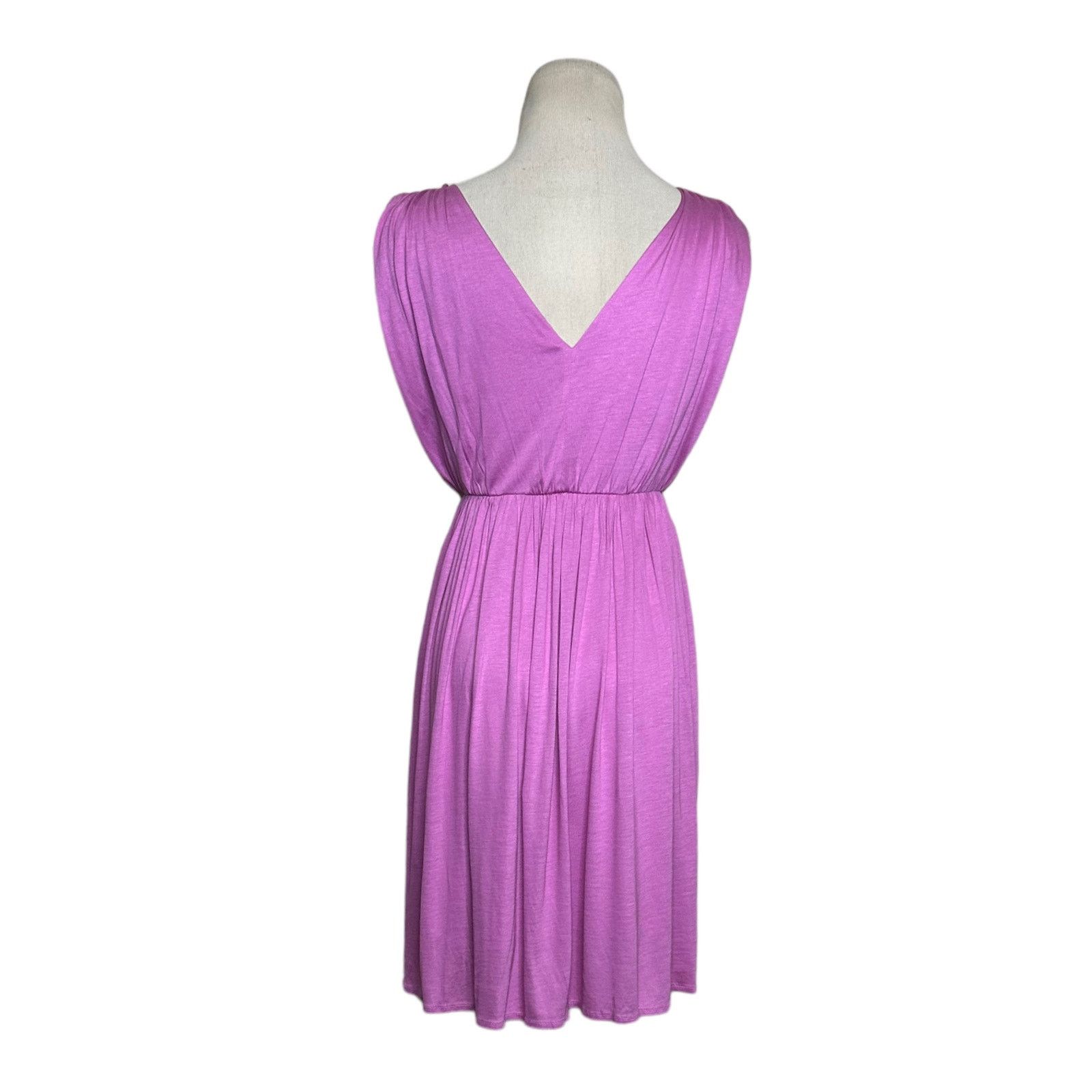 Loft Loft lilac sleeveless V neck mini summer dress size XSP Size XS / US 0-2 / IT 36-38 - 2 Thumbnail