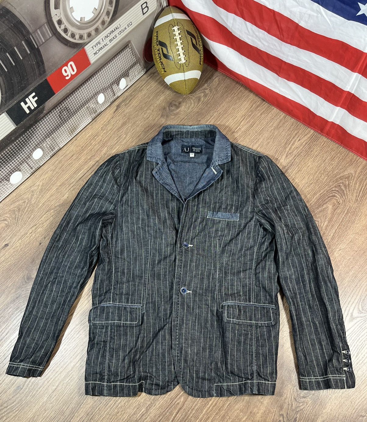 Armani Vintage Armani Jeans Indigo Jacket 90s Size US XXL / EU 58 / 5 - 1 Thumbnail