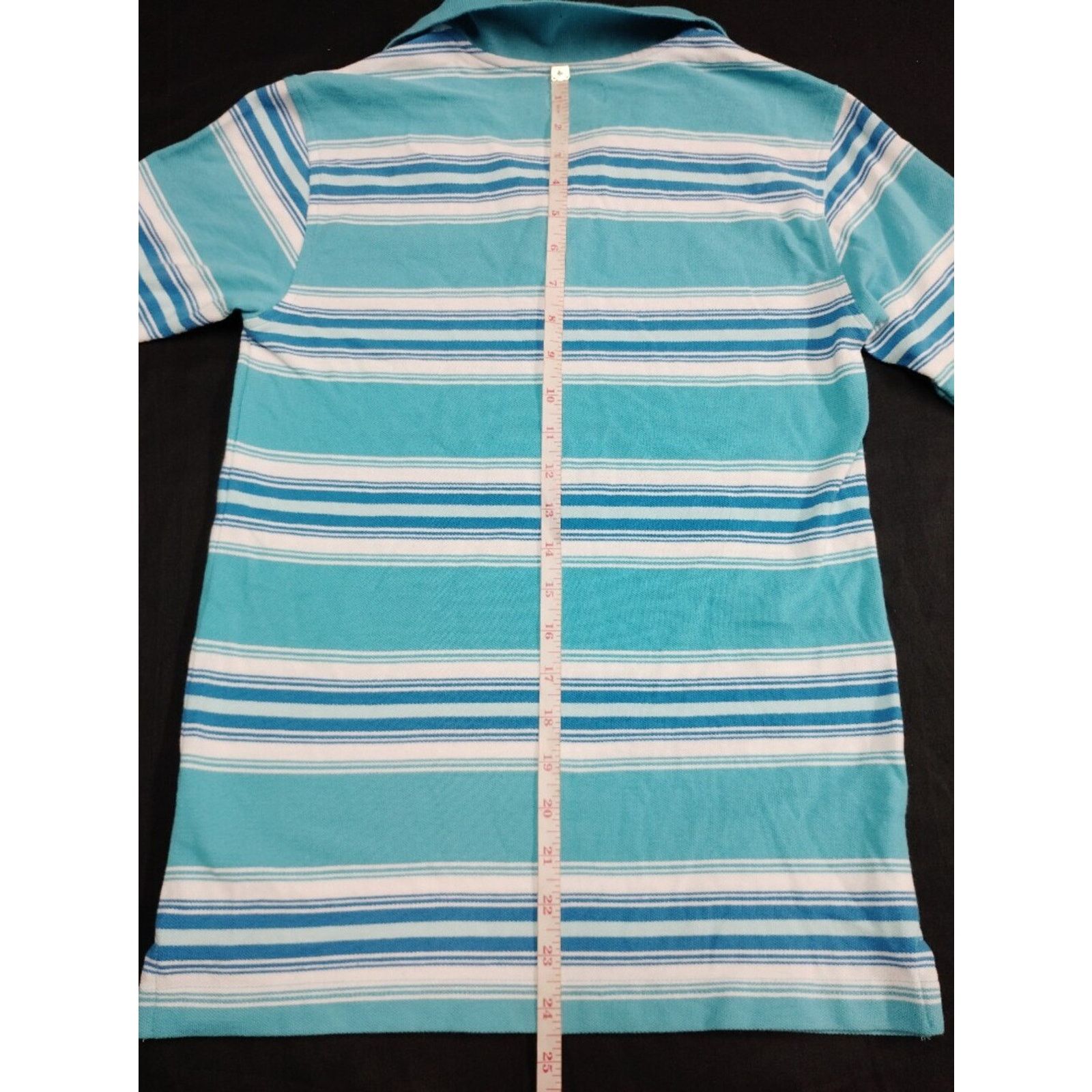 Chaps Chaps Boys' Turquoise and White Striped Polo Size L / US 10 / IT 46 - 5 Thumbnail