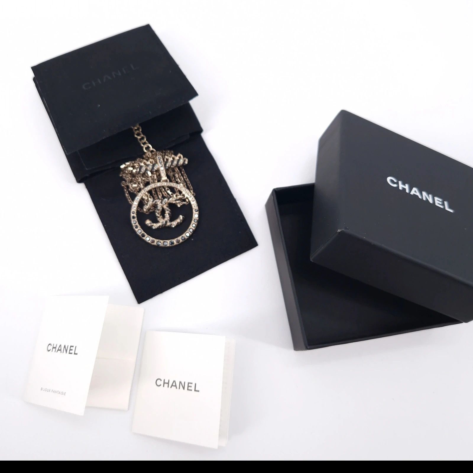Chanel Chanel Crystal CC Pendant Triple Chain Necklace Size ONE SIZE - 2 Thumbnail