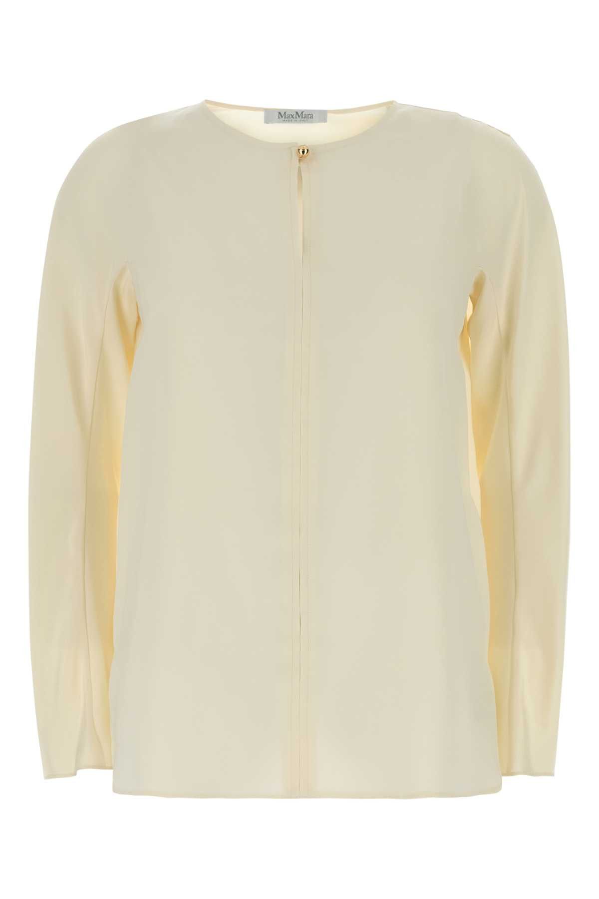 Max Mara Ivory Stretch Silk Mitico Blouse Size S / US 4 / IT 40 - 1 Thumbnail