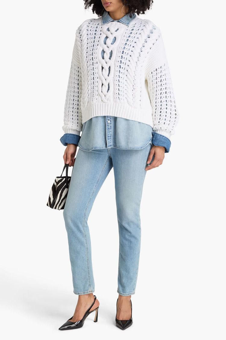 Valentino o1y0326 Crewneck Sweater in White Size S / US 4 / IT 40 - 2 Thumbnail