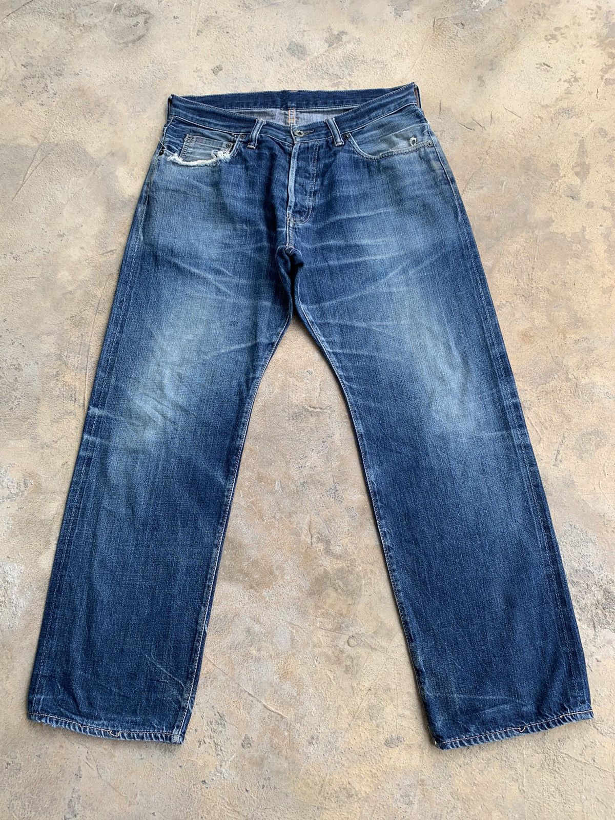 Japanese Brand × Vintage Unknown Japanese Brand Selvedge Distressed Denim Size US 31 - 3 Thumbnail