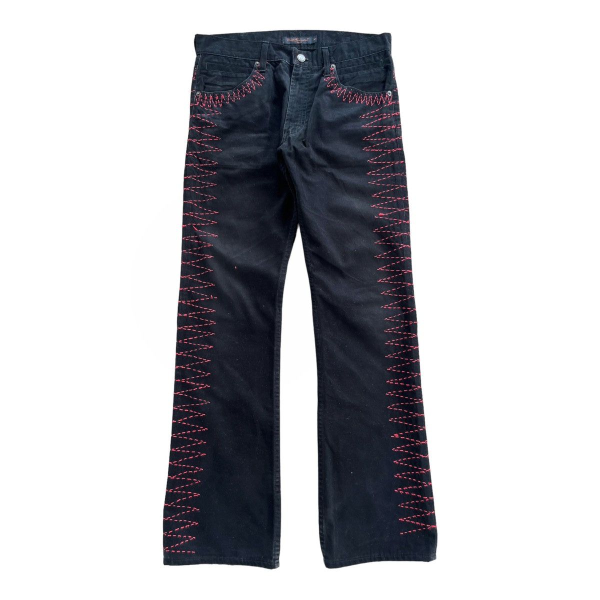 Image of Jun Takahashi x Undercover Giz Stitch Pants Ss10 ‘Less But Better’ in Black, Men's (Size 30)