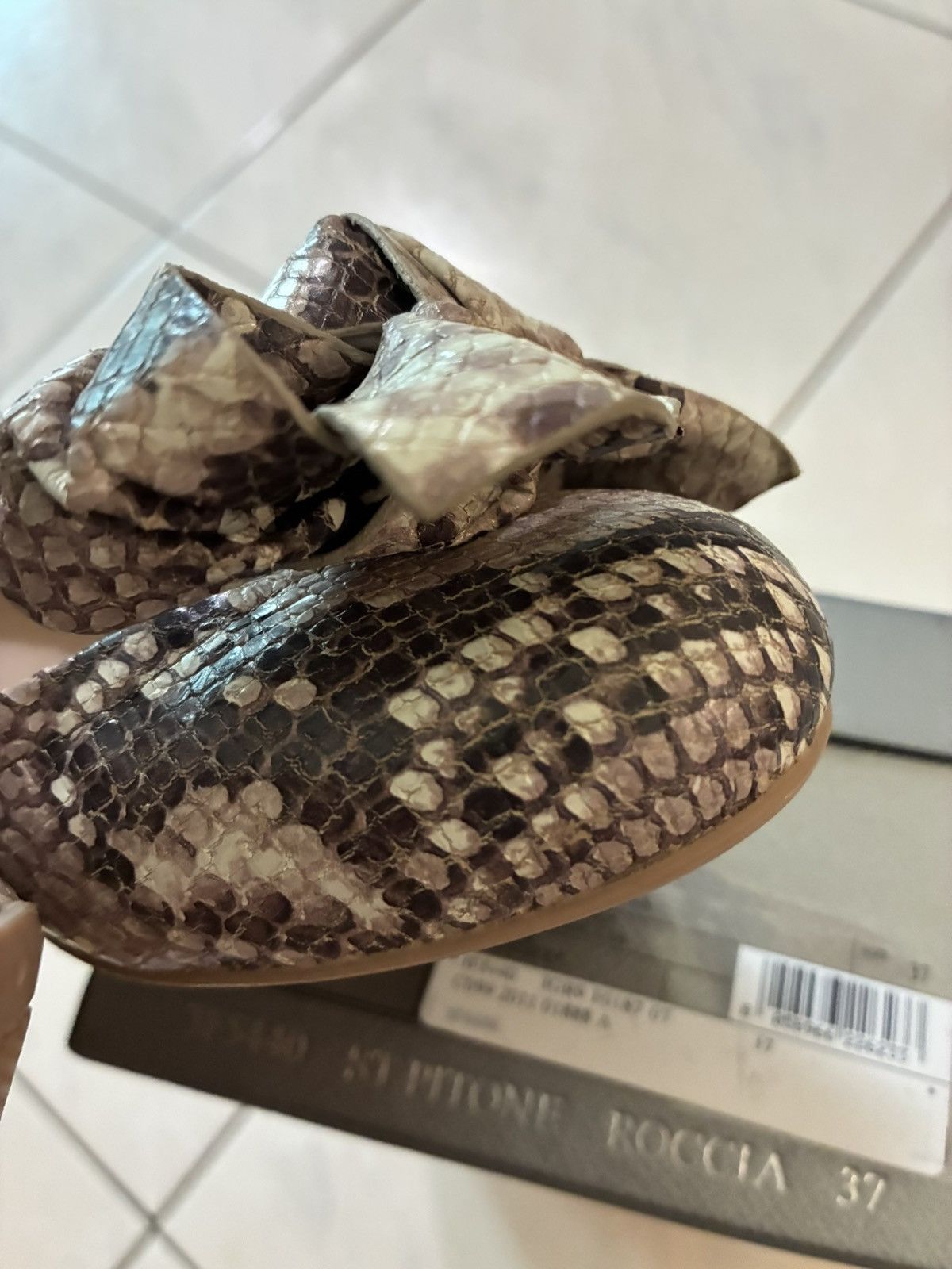 Prada Calzature Donna St. Pittone Roccia(Python Ballet Flats) sz37 Size US 7 / IT 37 - 8 Thumbnail