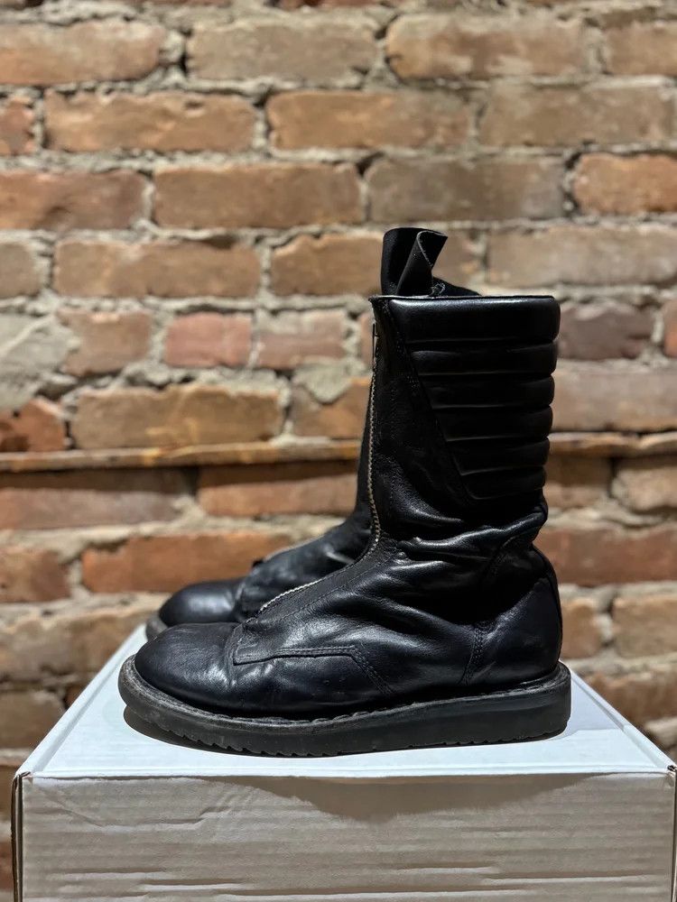 Rick Owens Rick Owens Mainline — Front-Zip Padded Leather Boots Size US 8 / EU 41 - 2 Thumbnail