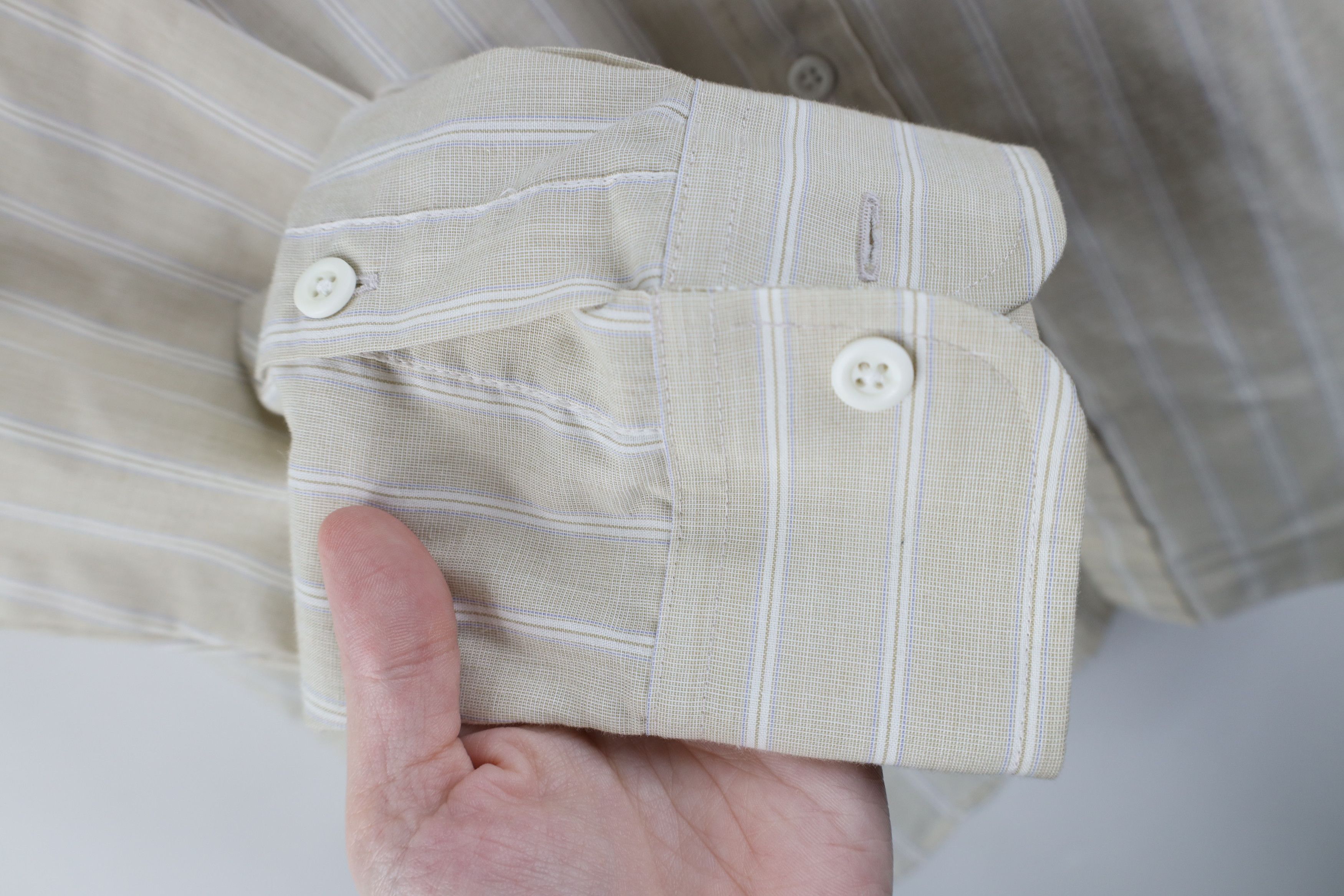 Vintage Vintage 70s Streetwear Striped Military Safari Button Shirt Size US L / EU 52-54 / 3 - 7 Thumbnail