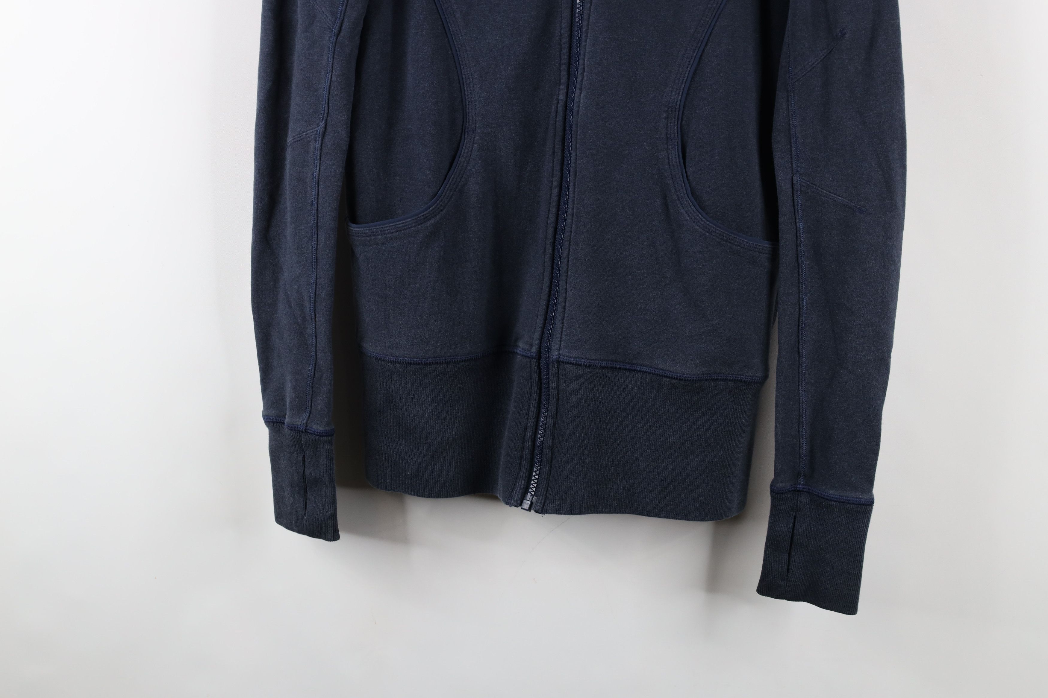 Lululemon × Vintage Lululemon Faded Full Zip Scuba Hoodie Sweatshirt Dark Blue Size M / US 6-8 / IT 42-44 - 3 Thumbnail