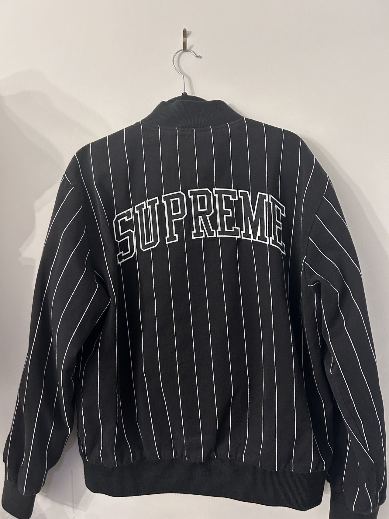 Supreme Supreme Pinstripe Varsity Jacket Size US M / EU 48-50 / 2 - 2 Thumbnail