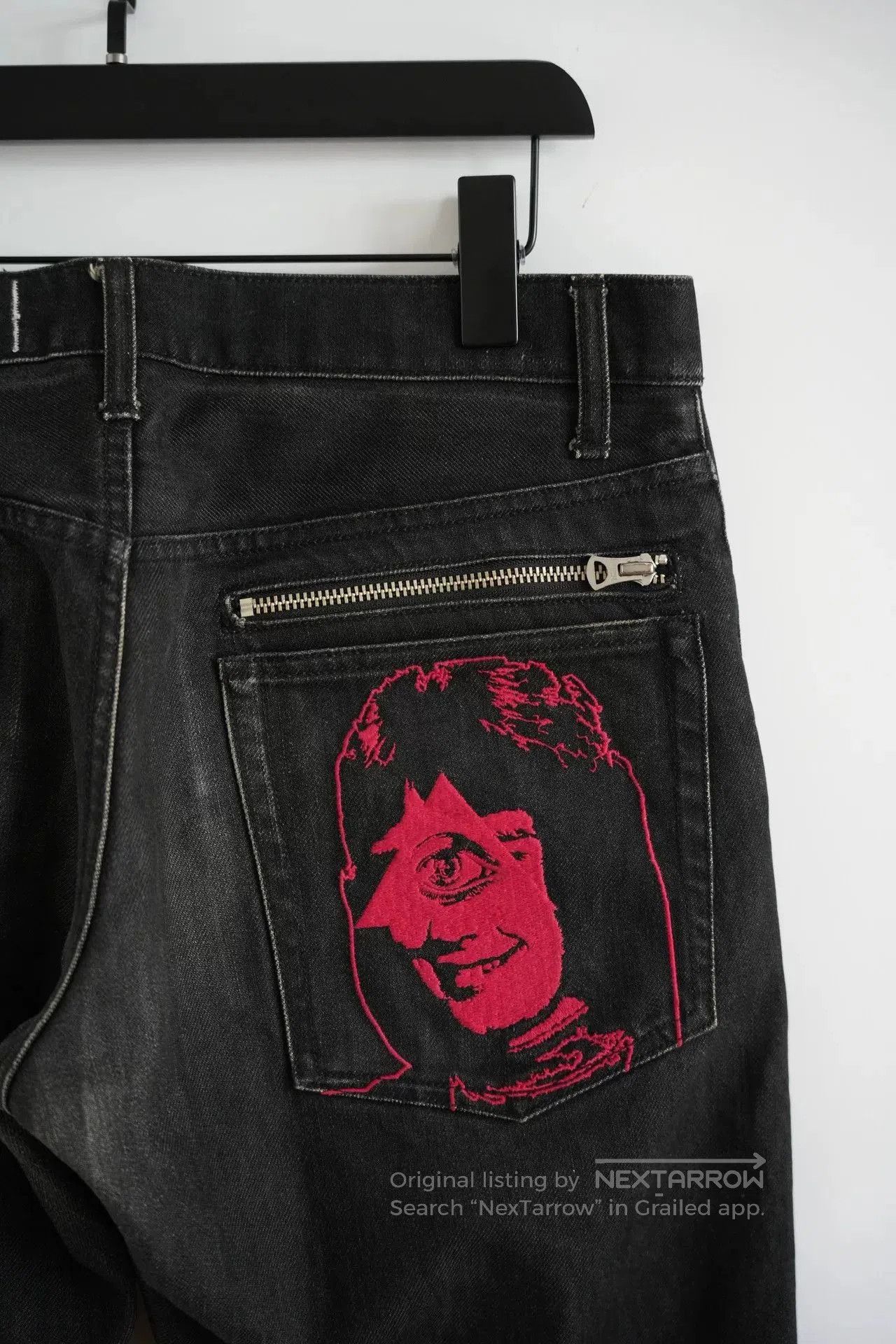 Undercover embroidered black denim pants by Undercover. Size US 43 - 3 Thumbnail