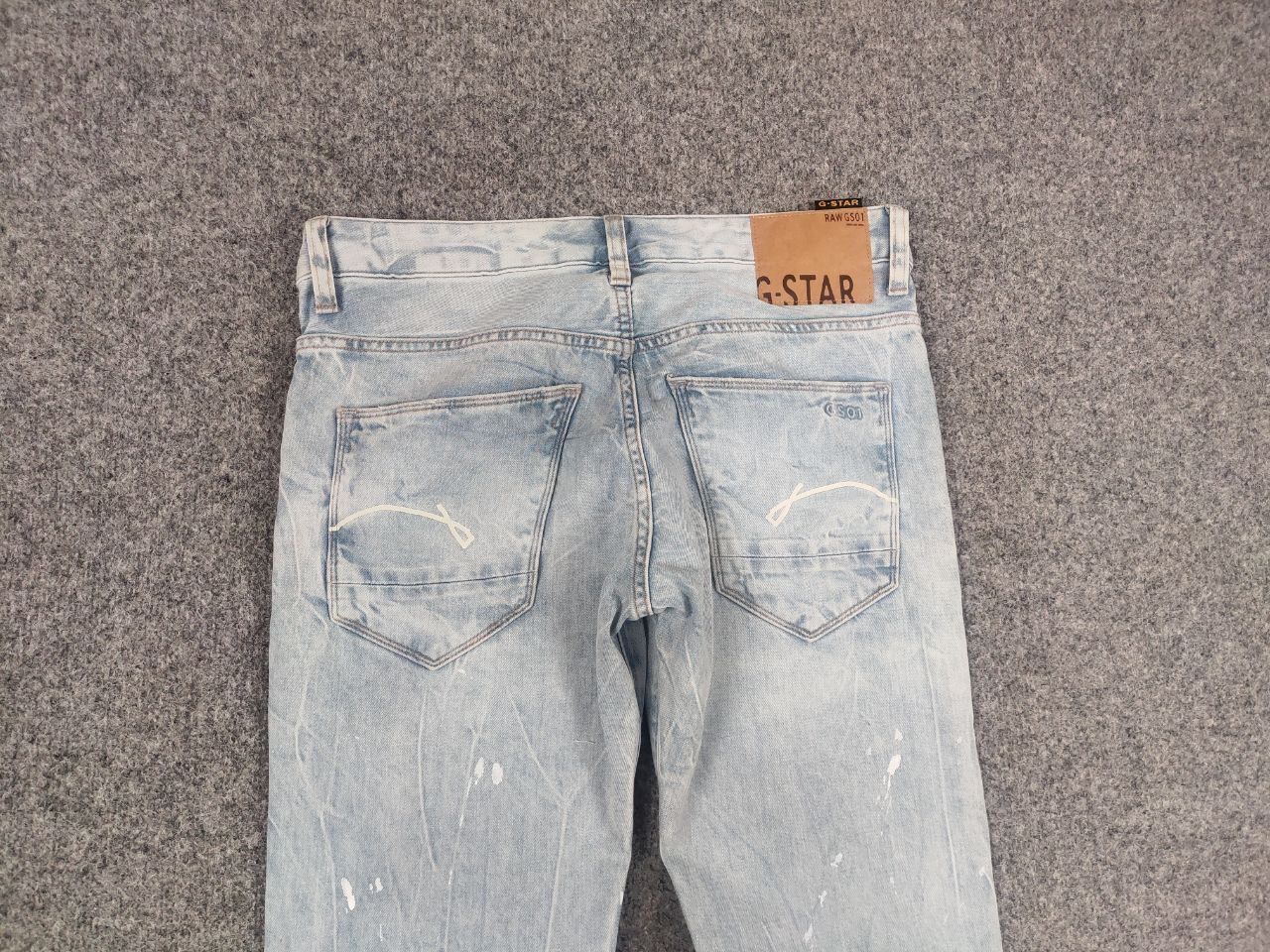 G-Star G star raw custom denim Flared le Grand Bleu peint Jeans Y2K Size US 33 - 11 Thumbnail