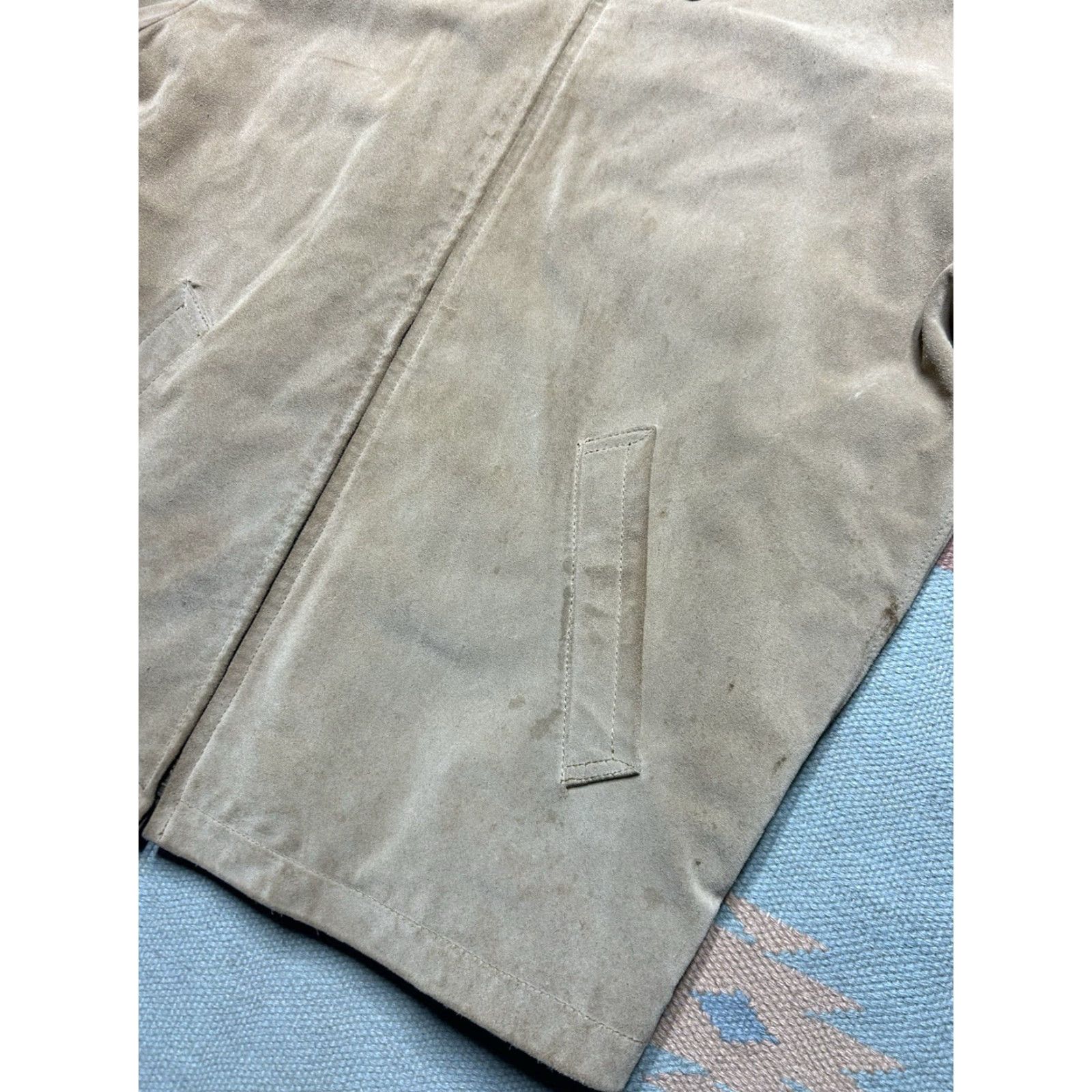 Vintage VINTAGE L’Homme suede leather jacket quilt lined insulated beige tan mens Medium Jacket Mens Beige L’Homme Bomber Leather Insulated Vintage Size US M / EU 48-50 / 2 - 4 Thumbnail