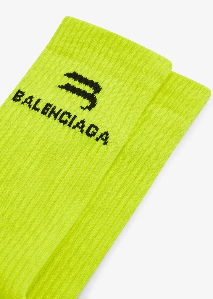 Balenciaga o1s1wg110126 Size: L / Sporty B Tennis Socks in Yellow Size ONE SIZE - 2 Thumbnail