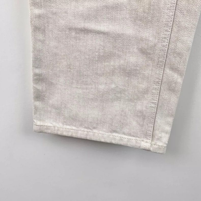 Loro Piana Loro Piana White logo leather brand cotton casual wide-leg Size 25" / US 0 / IT 36 - 4 Thumbnail