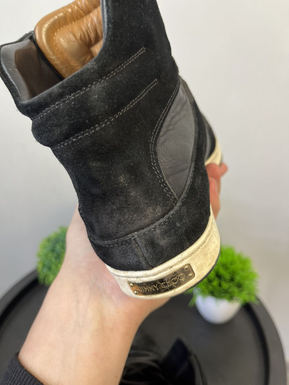 Jimmy Choo Jimmy Choo Tokyo Glitter Metallic Nappa High Top Sneakers Size US 8 / IT 38 - 13 Thumbnail
