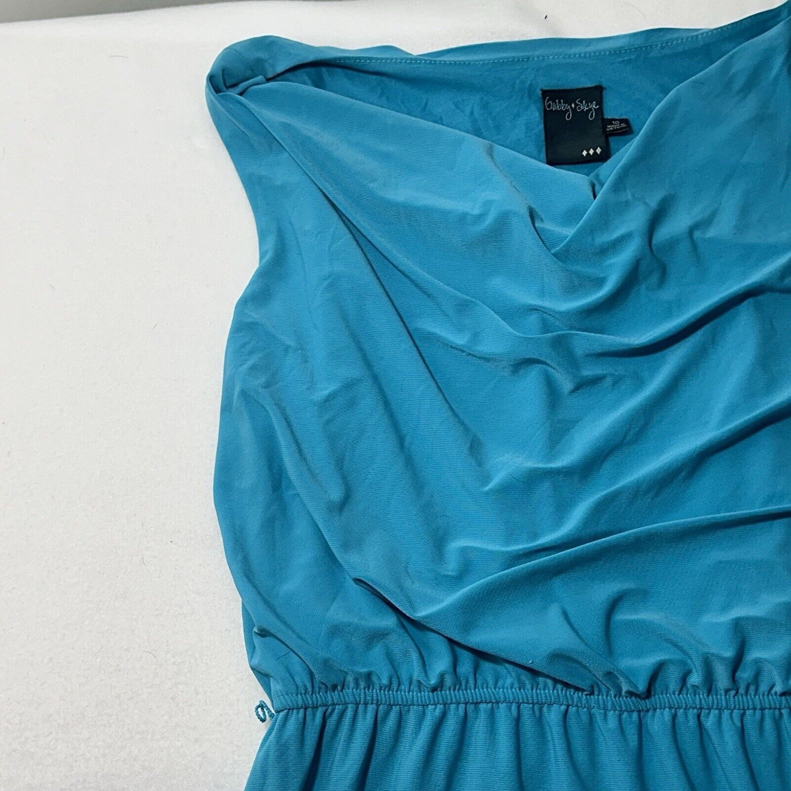 Other Gabby Skye 10 Blue Pullover Drape Top Lightweight Dress Size L / US 10 / IT 46 - 4 Thumbnail
